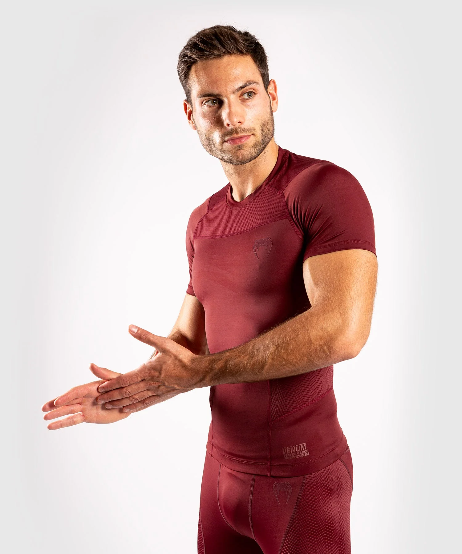 Venum G-Fit Rashguard - Short Sleeves - Burgundy - Image 2