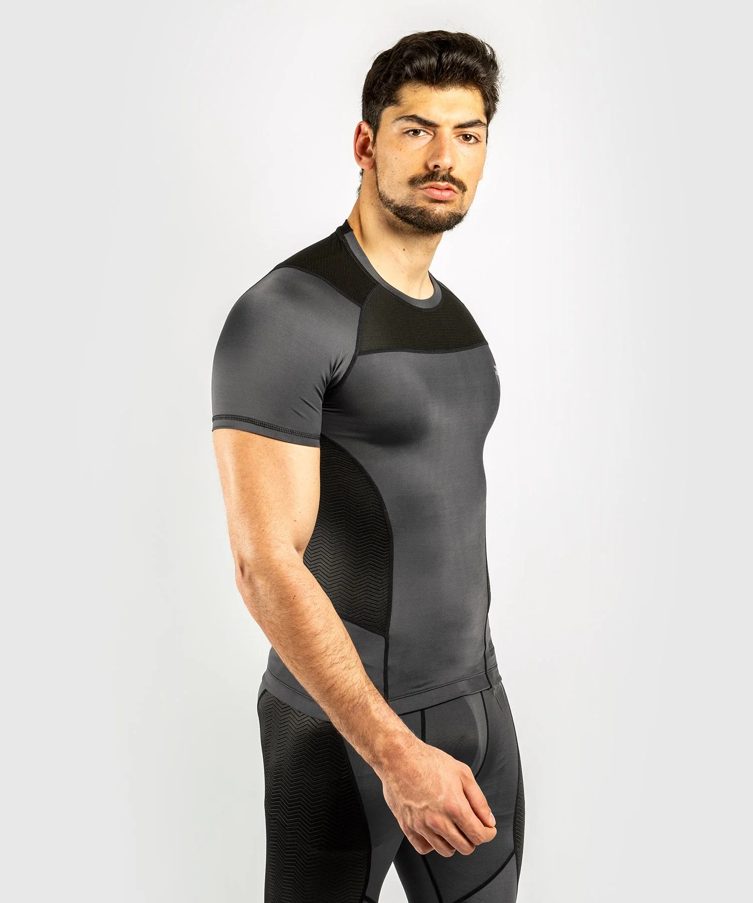 Venum G-Fit Rashguard - Short Sleeves - Grey/Black - Image 2