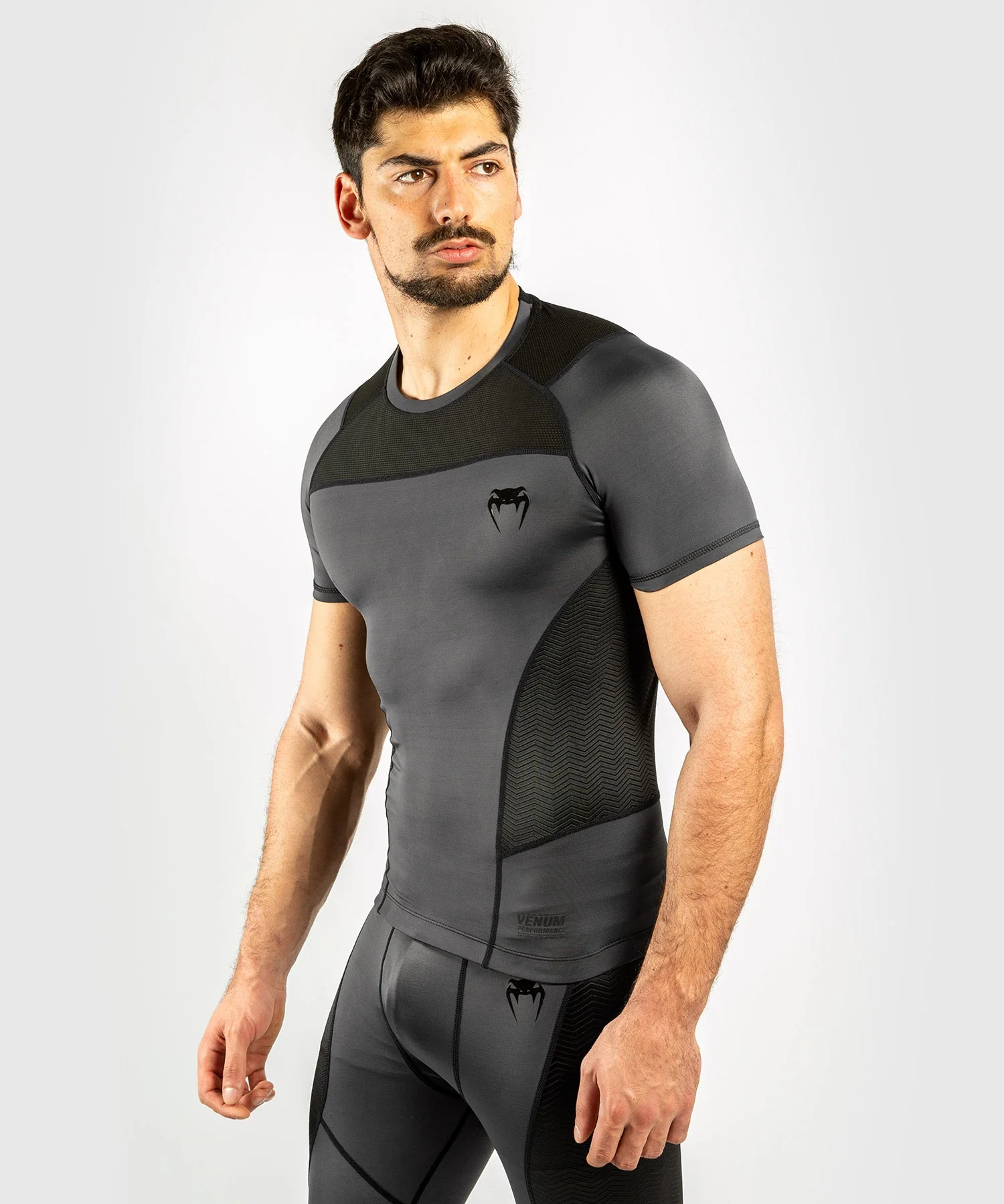 Venum G-Fit Rashguard - Short Sleeves - Grey/Black - Image 3