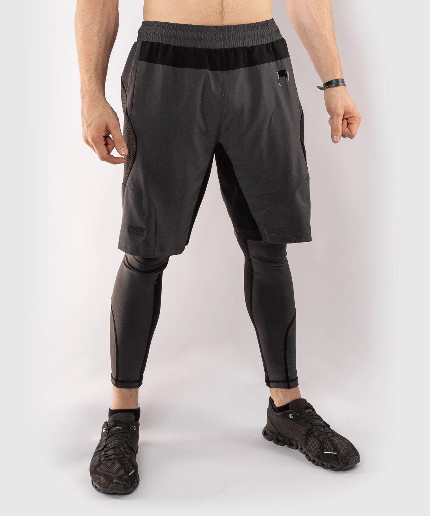 Venum G-Fit Training Shorts - Grey/Black - Image 11