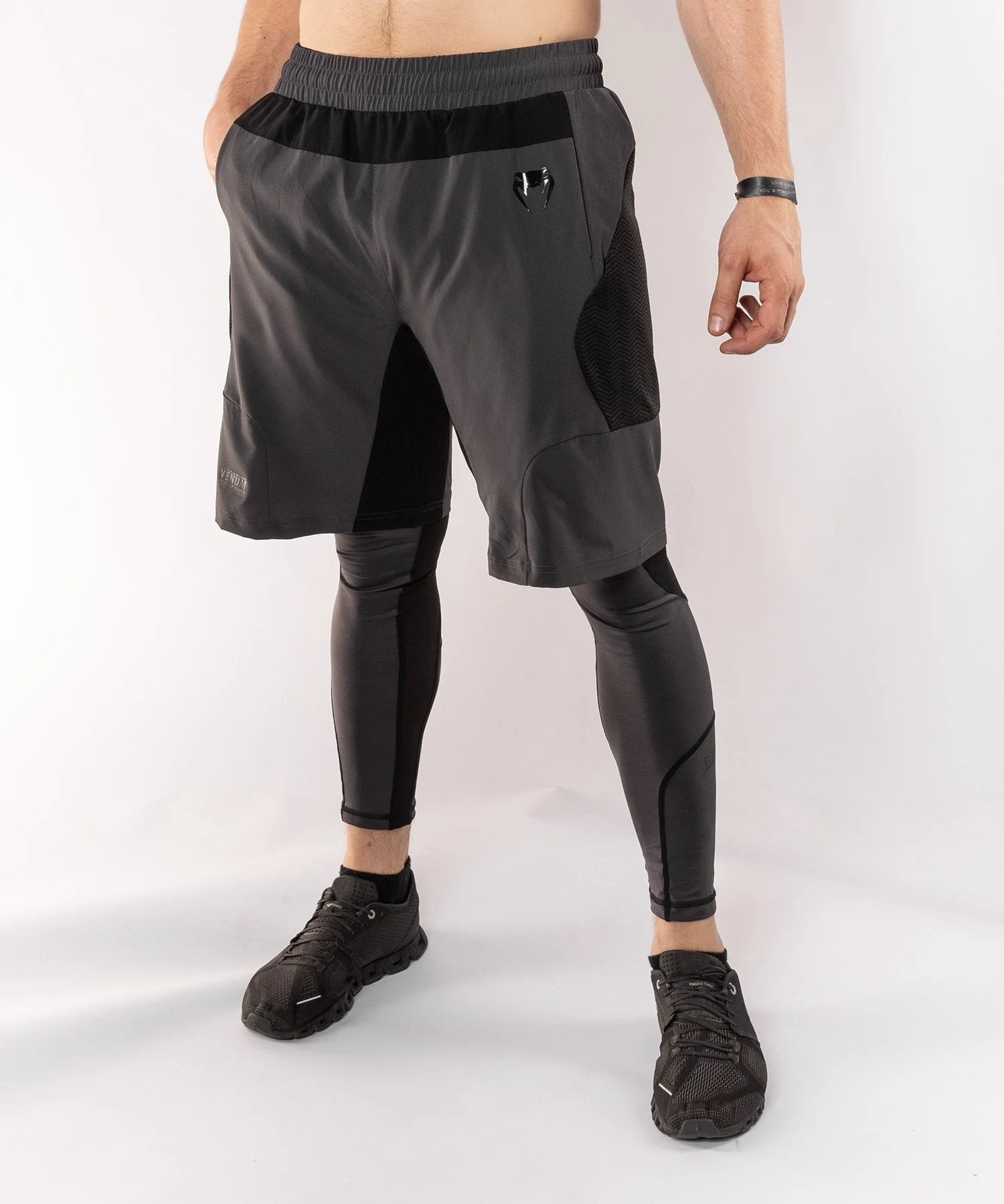 Venum G-Fit Training Shorts - Grey/Black - Image 12