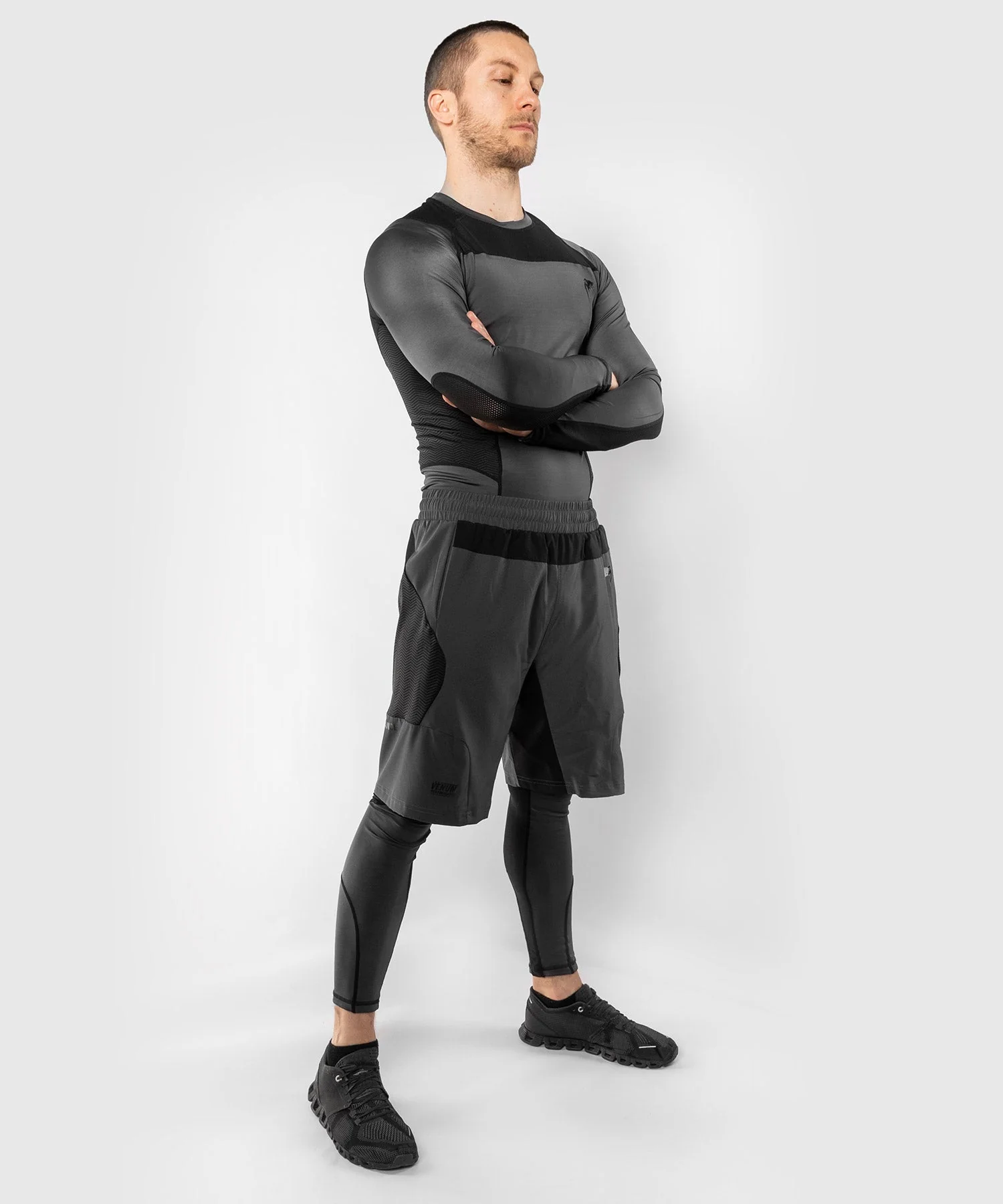 Venum G-Fit Training Shorts - Grey/Black - Image 16