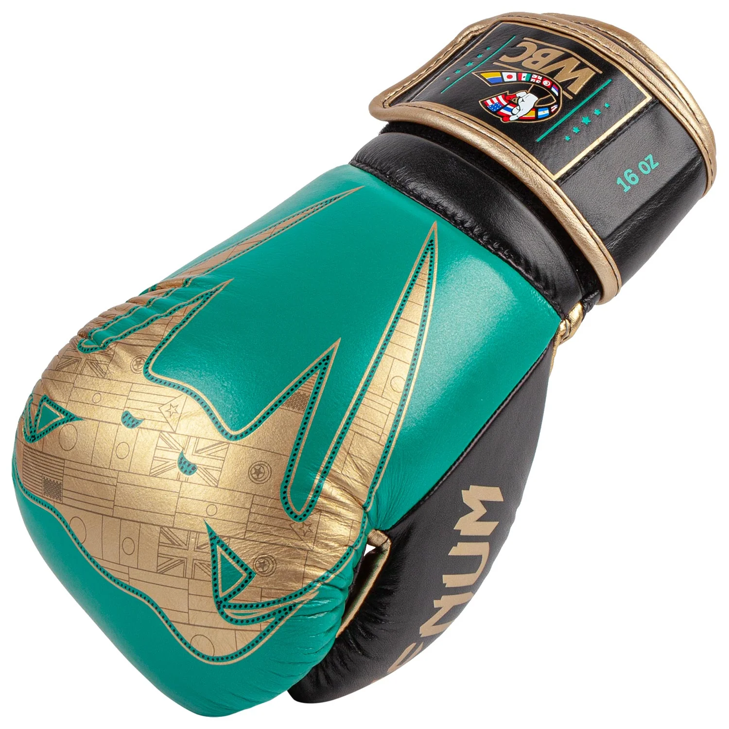 Venum Giant 2.0 Pro Boxing Gloves WBC Limited Edition - Velcro - Green Metallic/Gold - Image 8