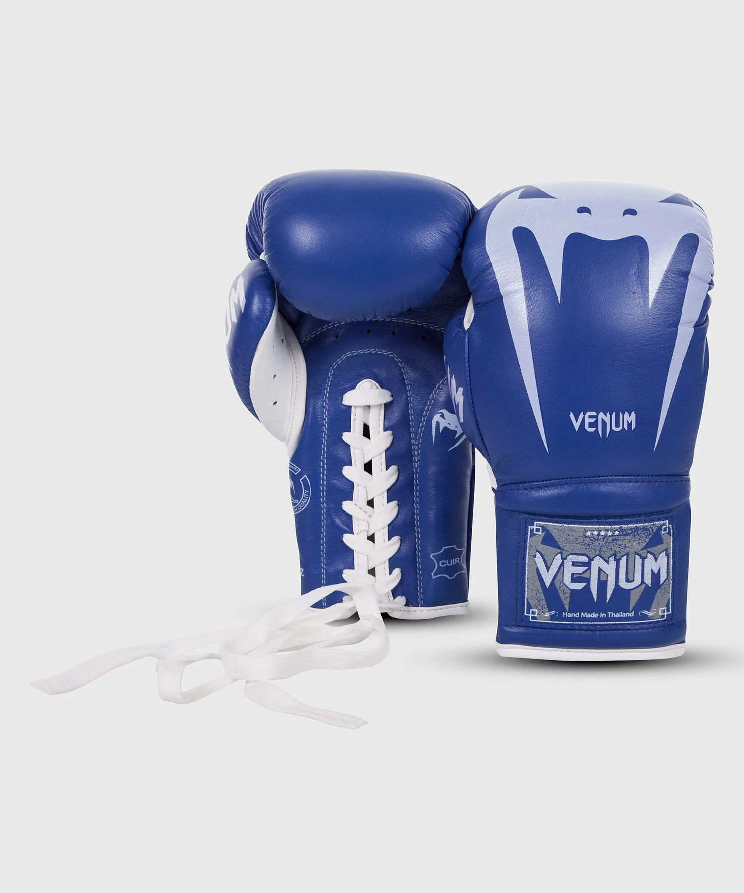 Venum Giant 3.0 Boxing Gloves - Nappa Leather - With Laces - Blue - Image 2