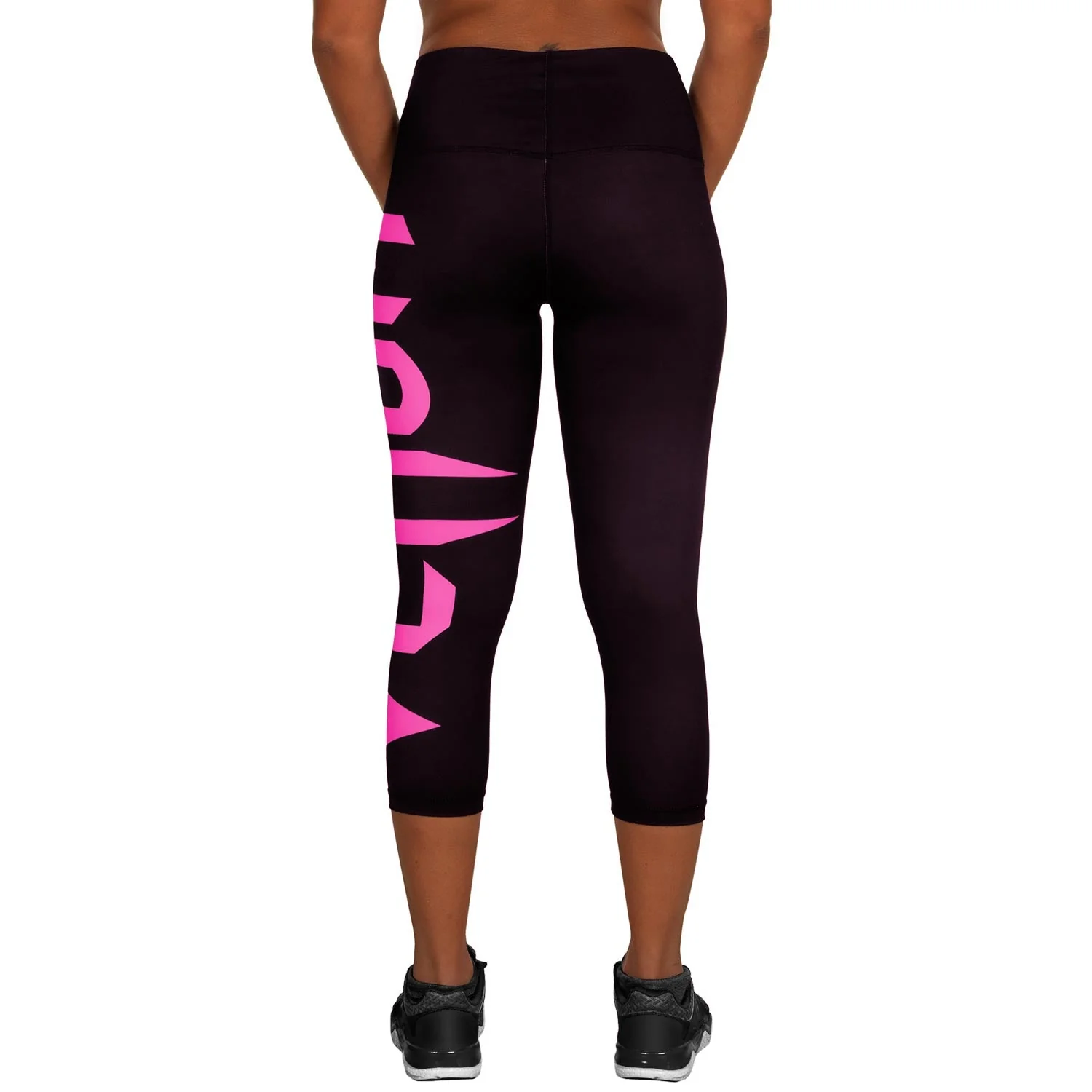 Venum Giant Cropped Leggings - Black/Neo Pink - Image 3