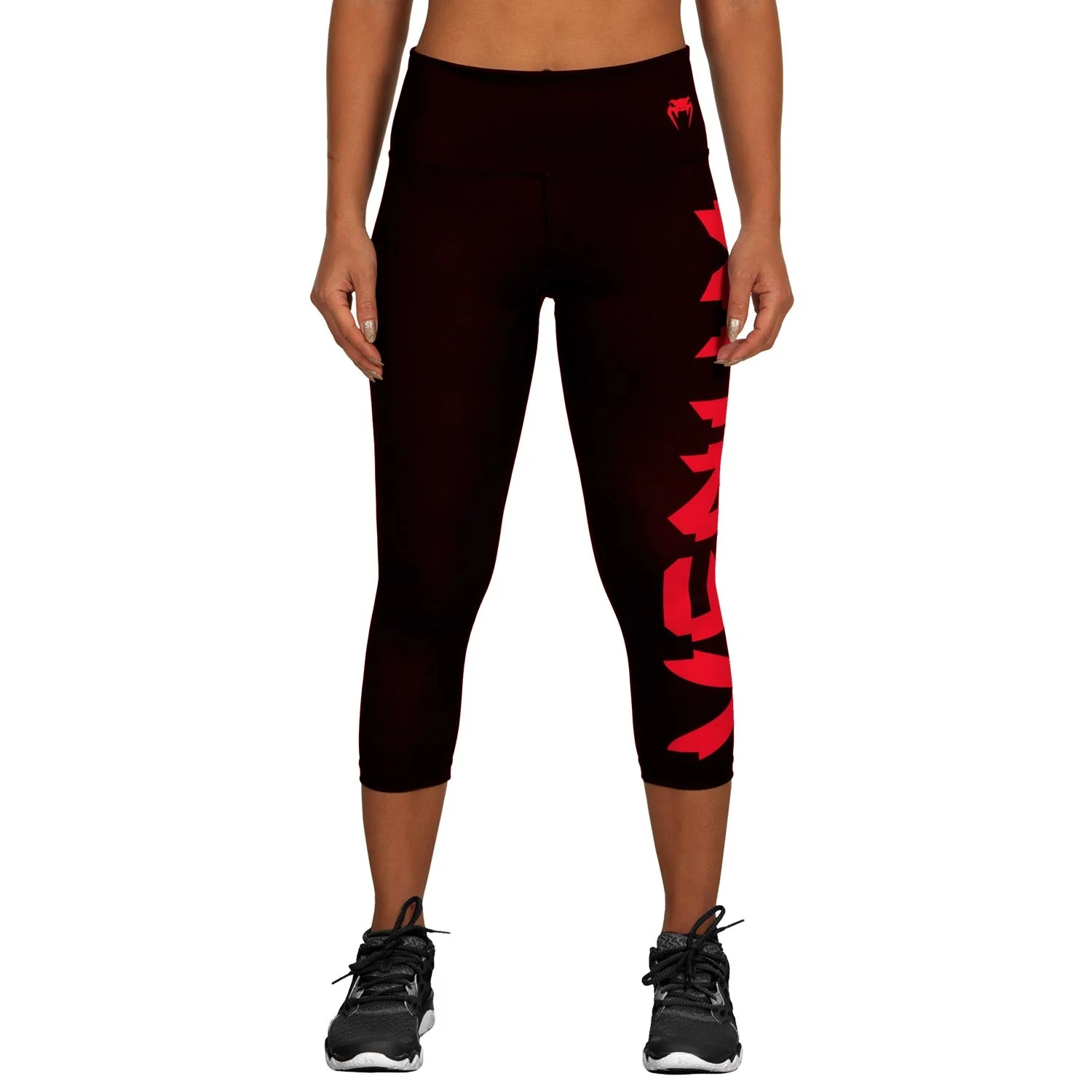 Venum Giant Cropped Leggings - Black/Red - Image 2