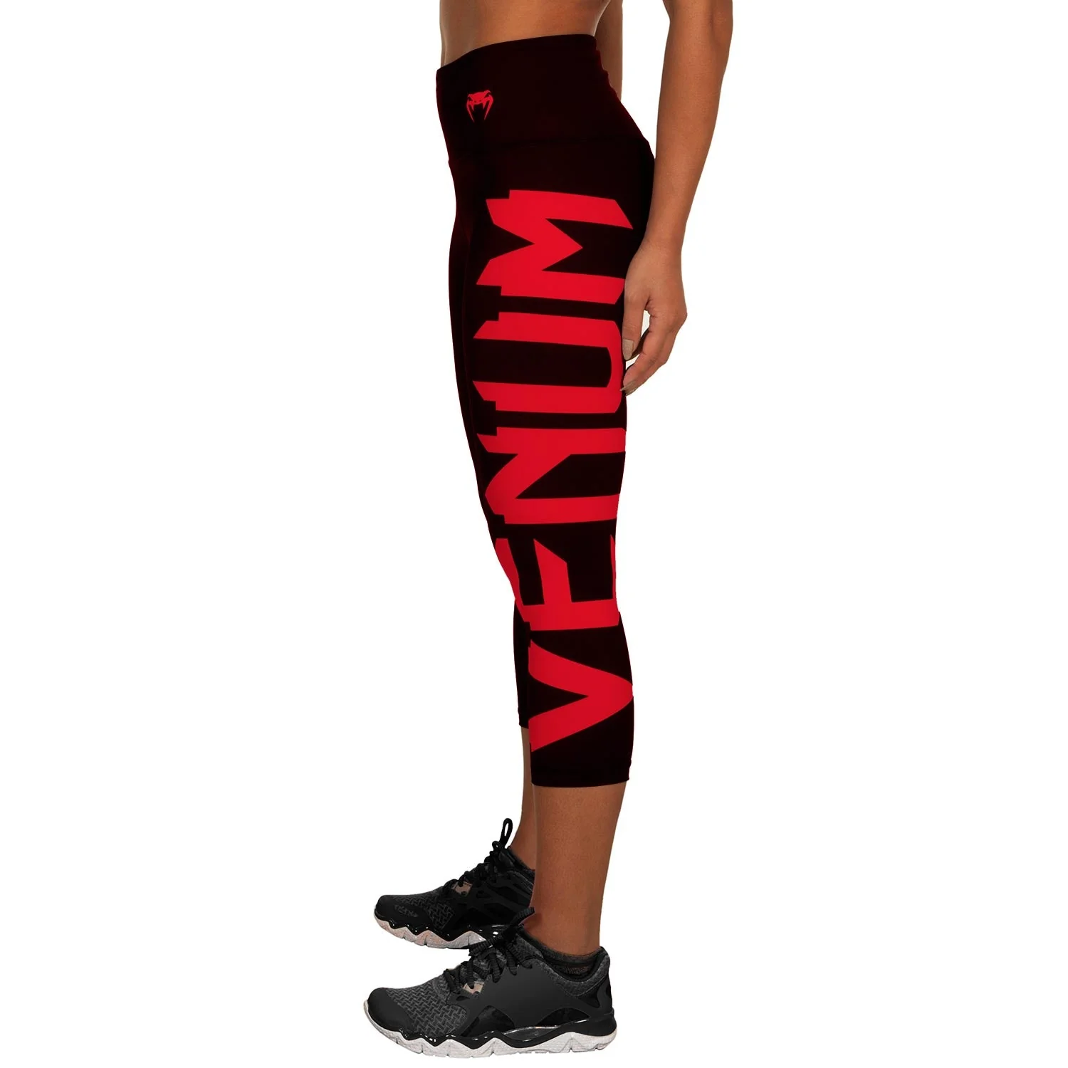Venum Giant Cropped Leggings - Black/Red - Image 4
