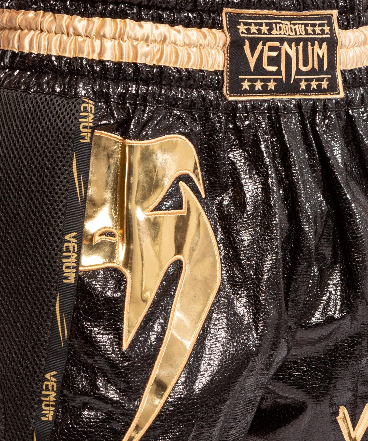 Venum Giant Foil Muay Thai Shorts - Black/Gold - Image 3