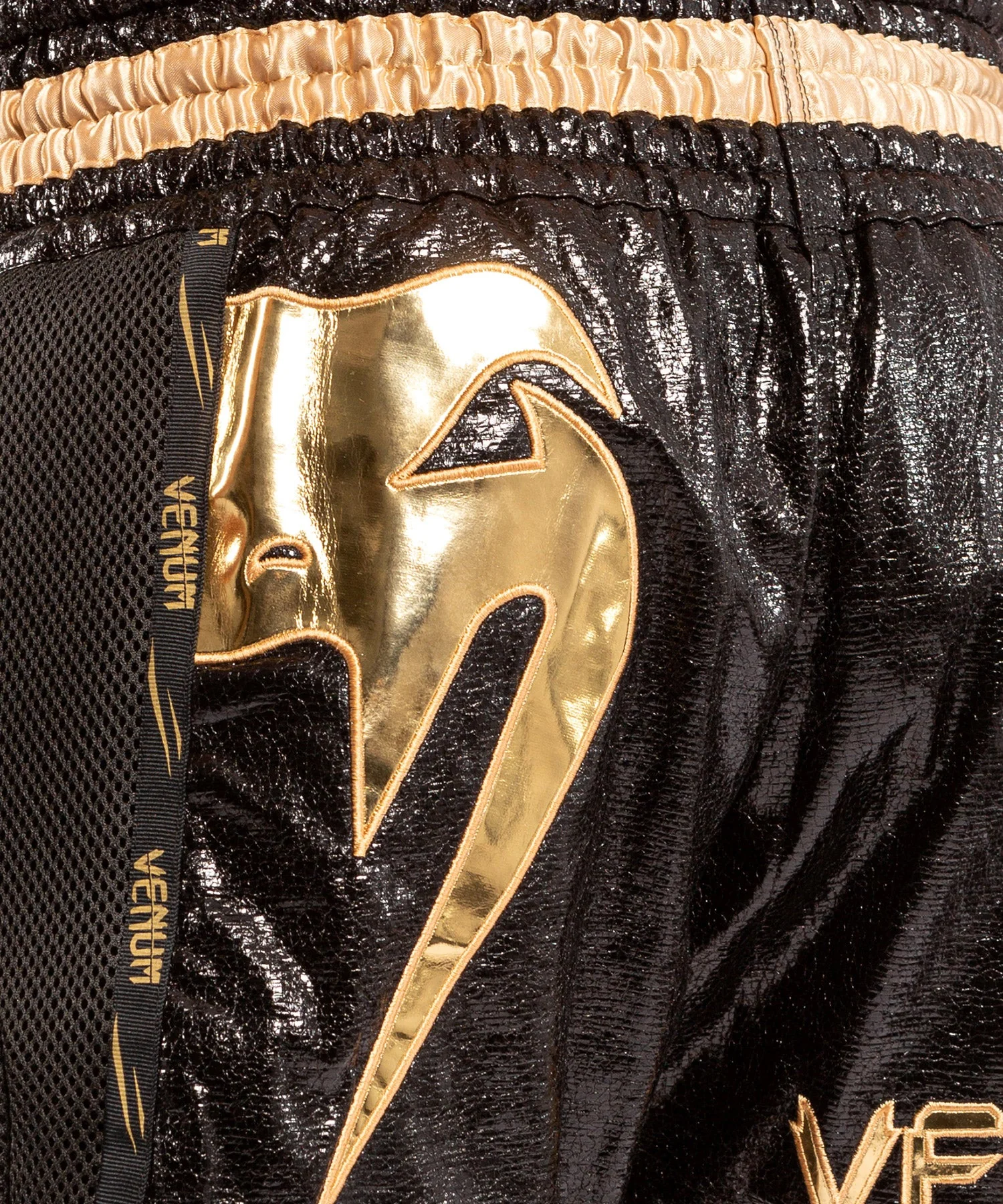 Venum Giant Foil Muay Thai Shorts - Black/Gold - Image 4