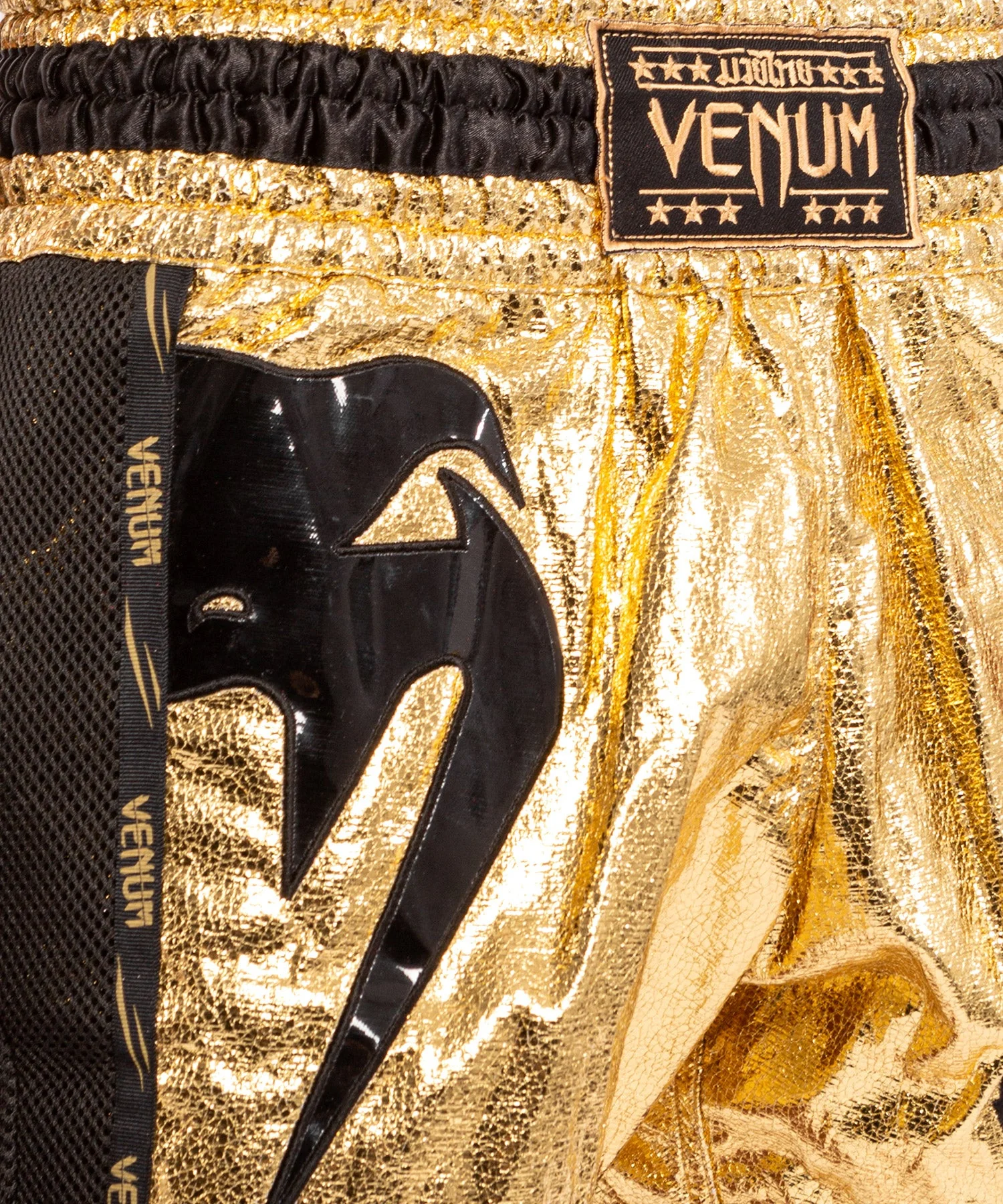 Venum Giant Foil Muay Thai Shorts - Gold/Black - Image 3