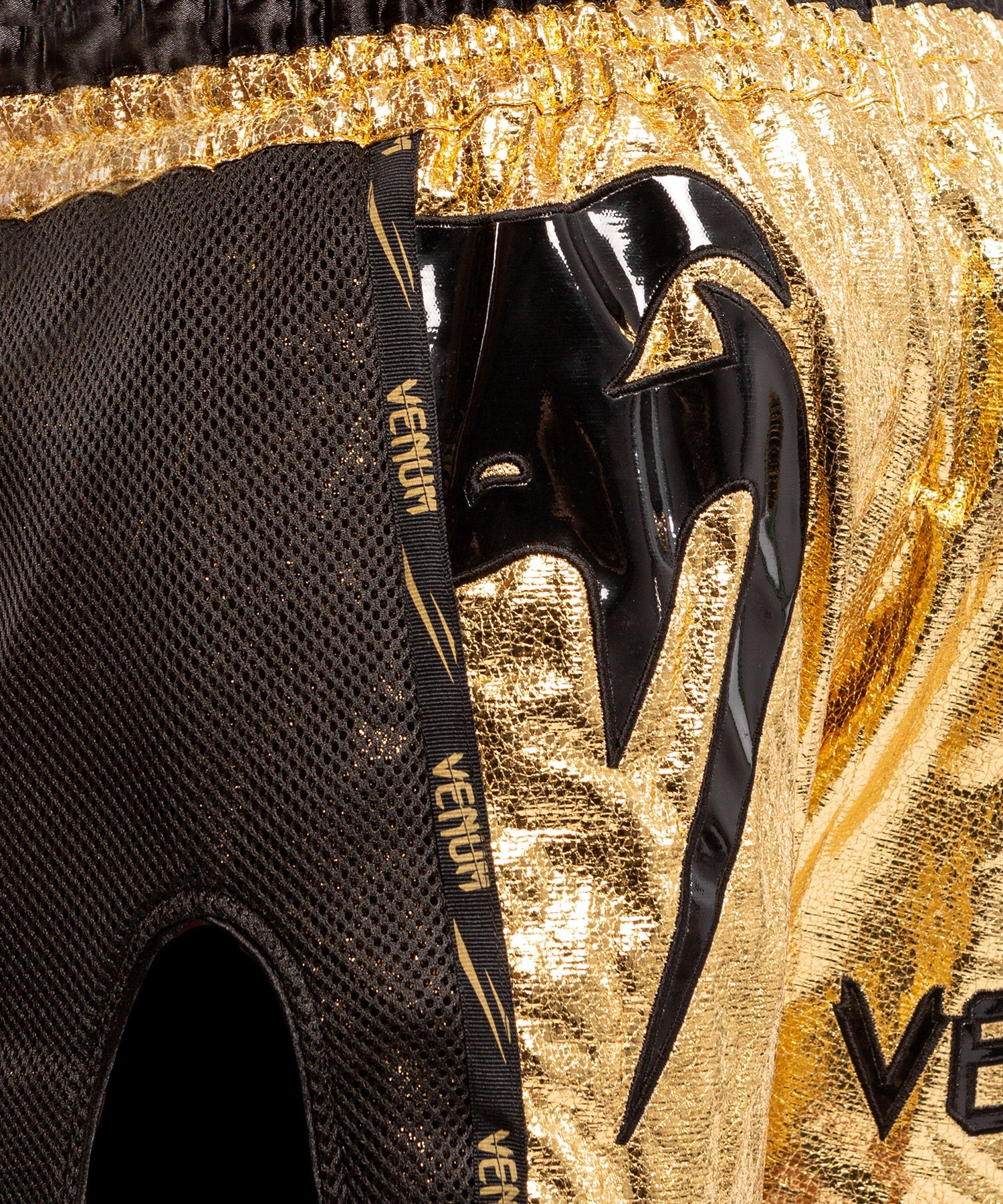 Venum Giant Foil Muay Thai Shorts - Gold/Black - Image 4