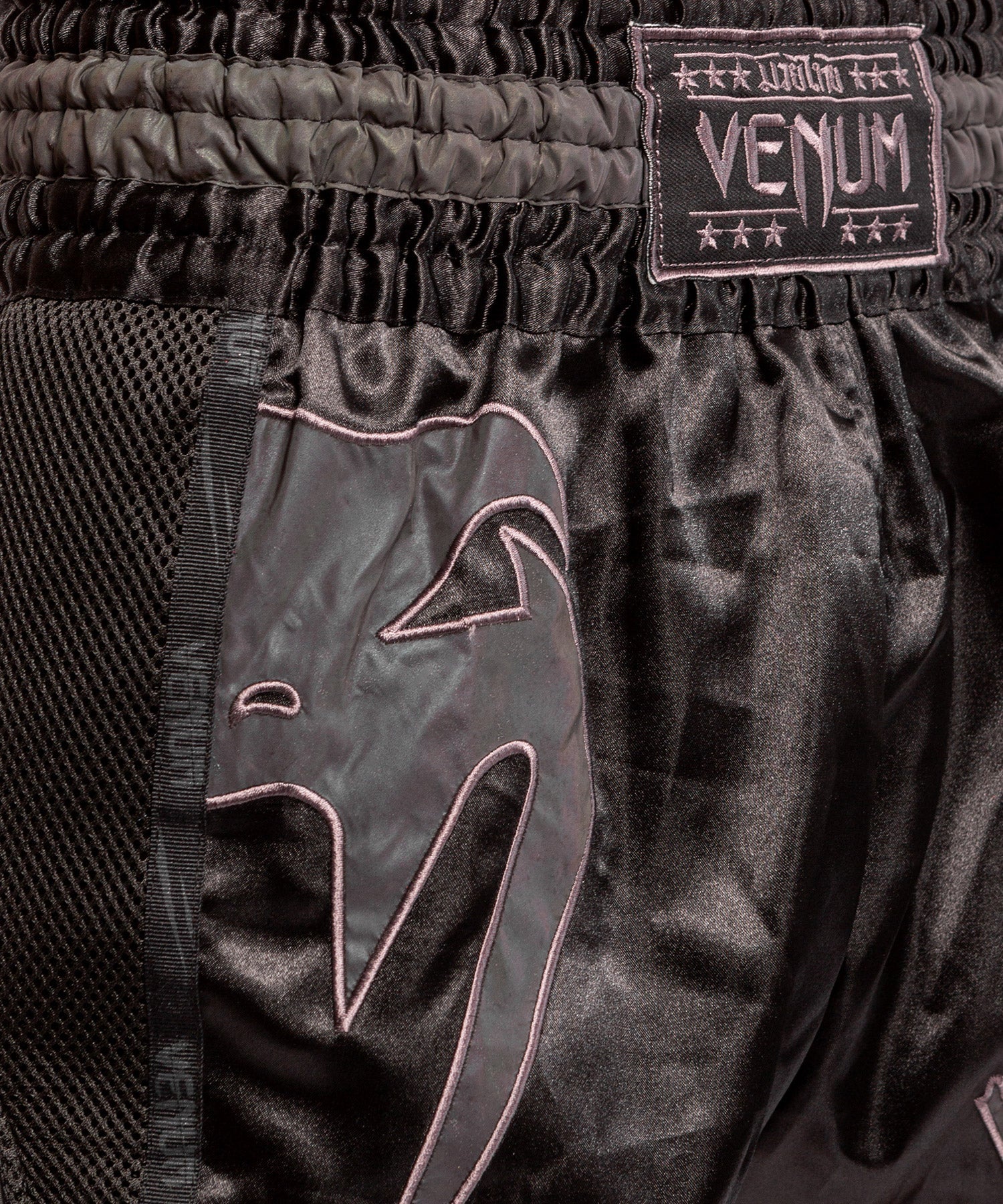 Venum Giant Glow Muay Thai Shorts - Black - Image 3