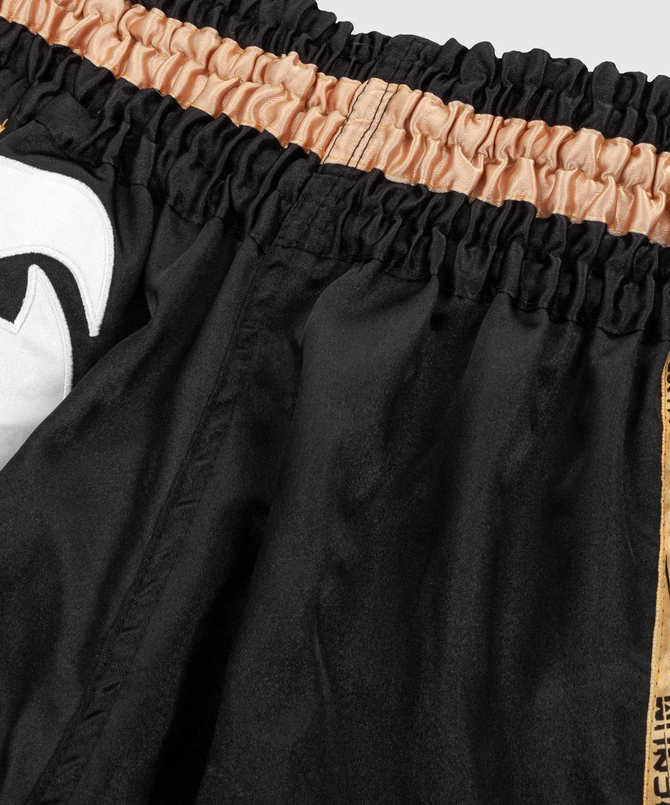 Venum Giant Muay Thai Shorts - Black/White/Gold - Image 6