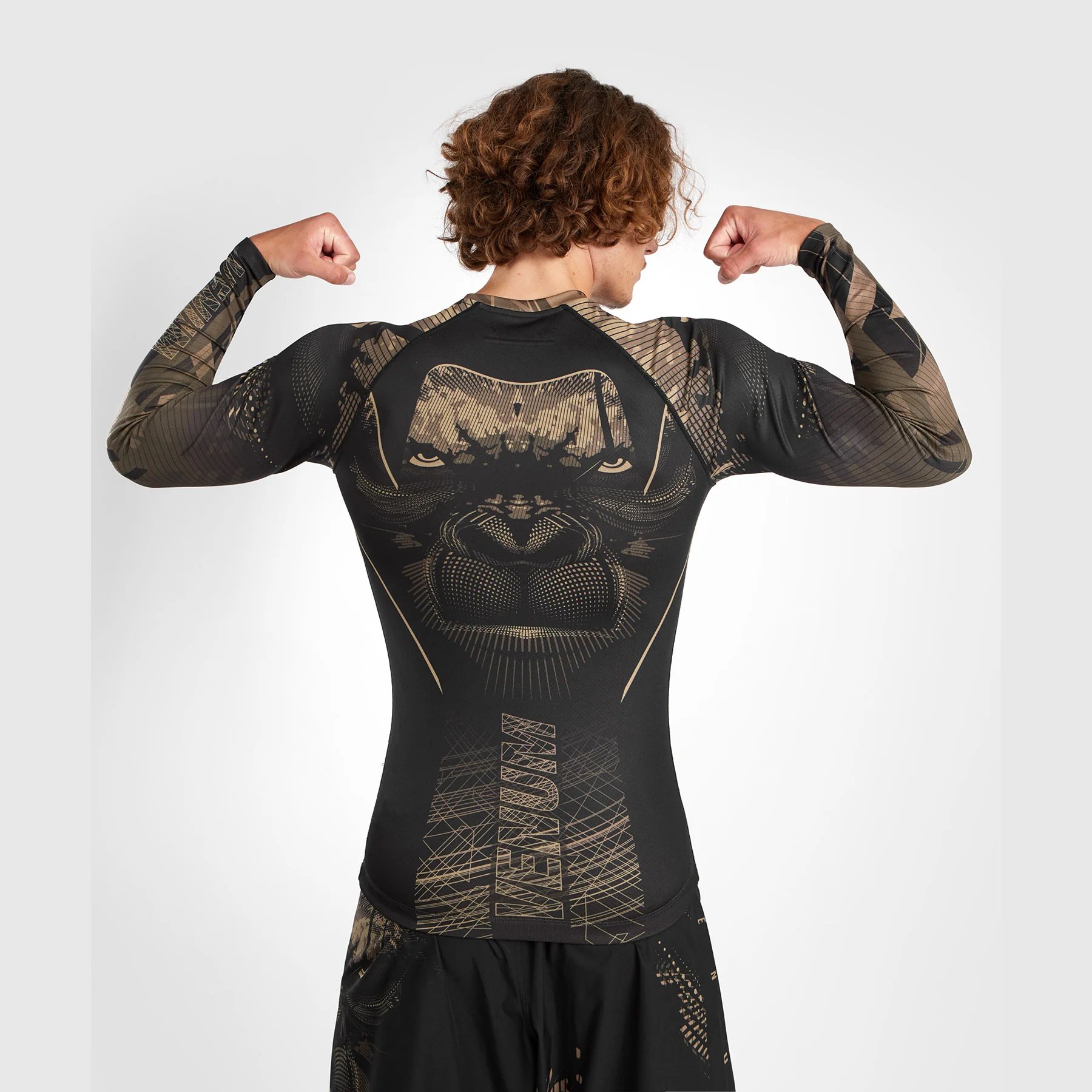 Venum Gorilla Jungle Rashguard Long Sleeves - Black/Sand - Image 2