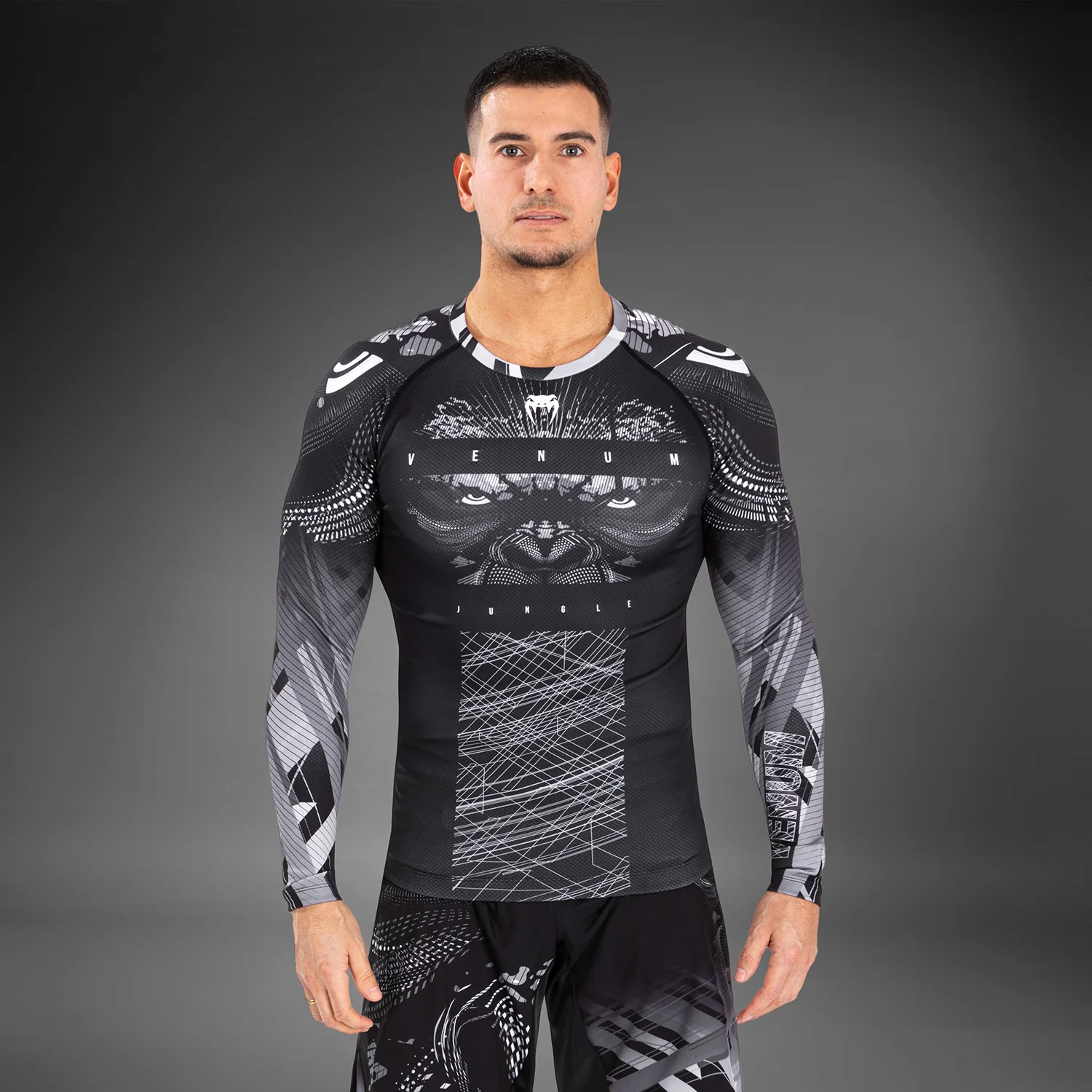 Venum Gorilla Jungle Rashguards Long Sleeves - Black/White