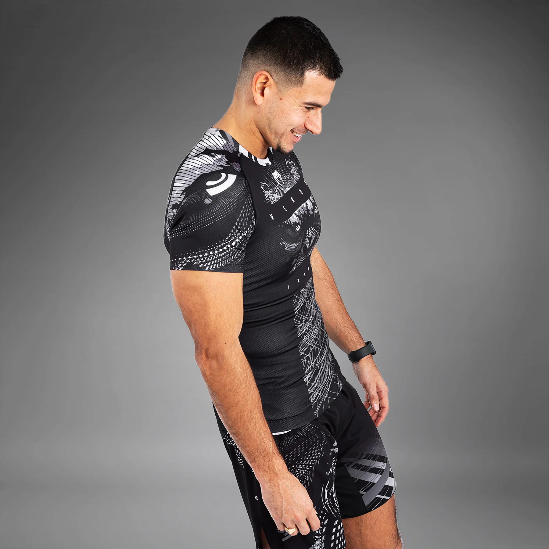 Venum Gorilla Jungle Rashguards Short Sleeves - Black/White - Image 3