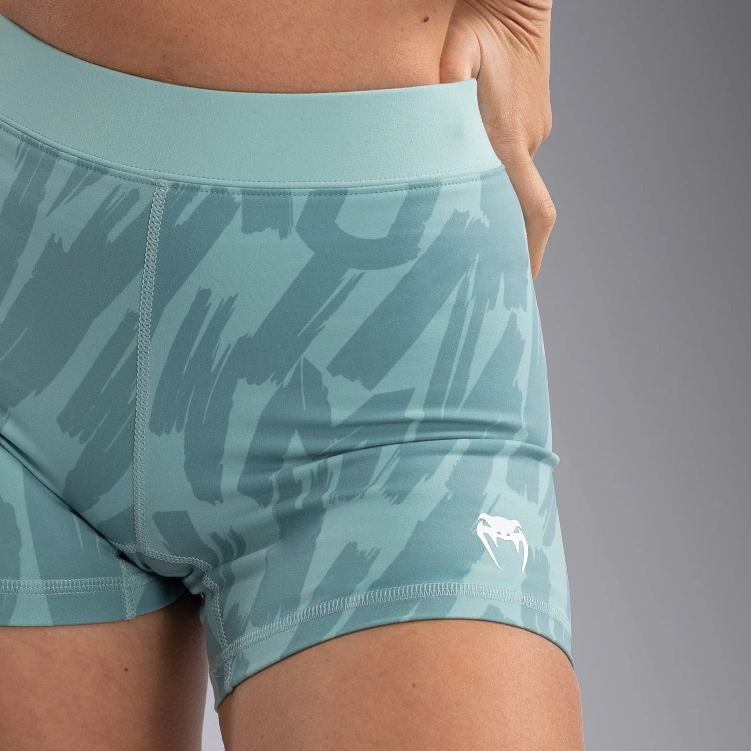 Venum Graffiti Women’s Compression Shorts - Aqua - Image 6