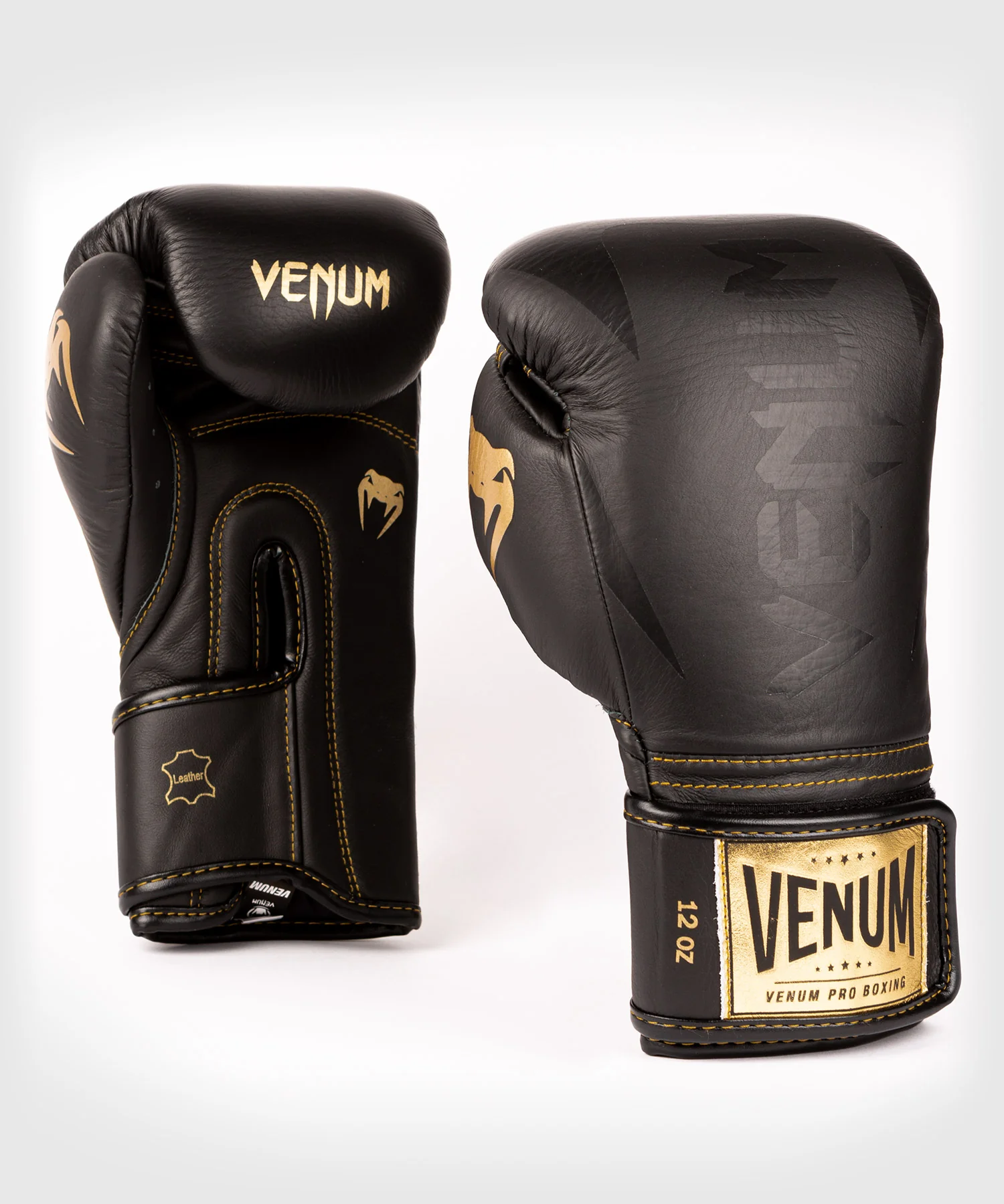 Venum Hammer Pro Boxing Gloves Velcro - Black/Black-Gold - Image 2