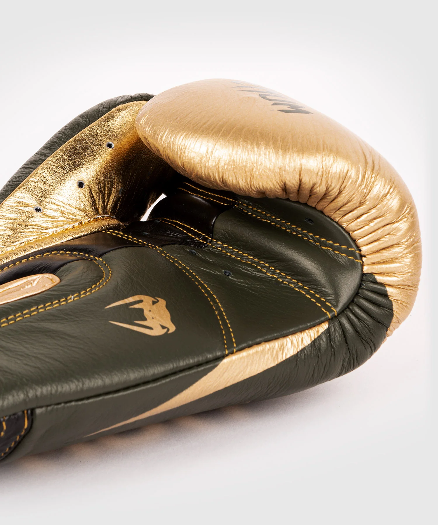 Venum Hammer Pro Boxing Gloves Velcro - Khaki/Gold - Image 5