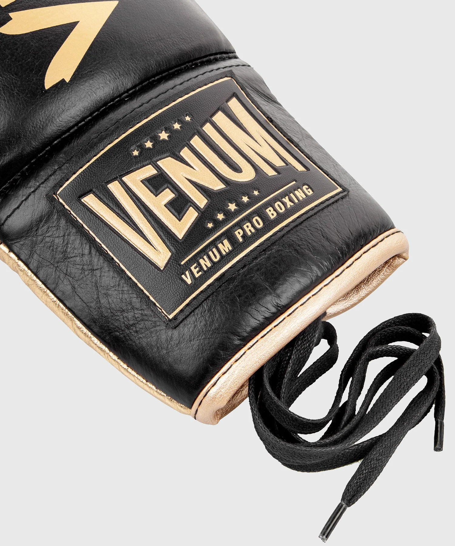 Venum Hammer Pro Boxing Gloves - With Laces - Black/Gold - Image 7