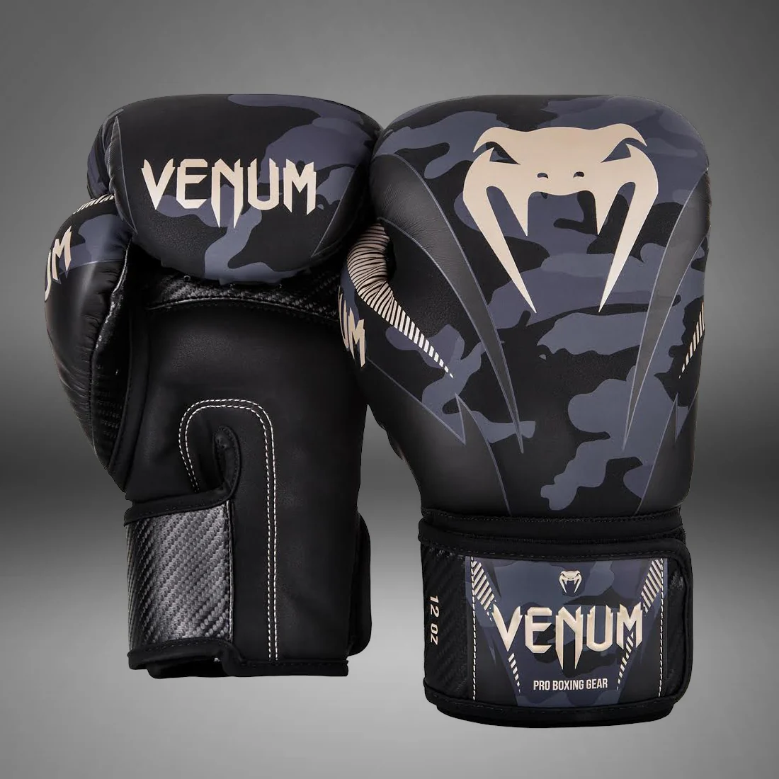 Venum Impact Boxing Gloves - Dark Camo/Sand - Image 2