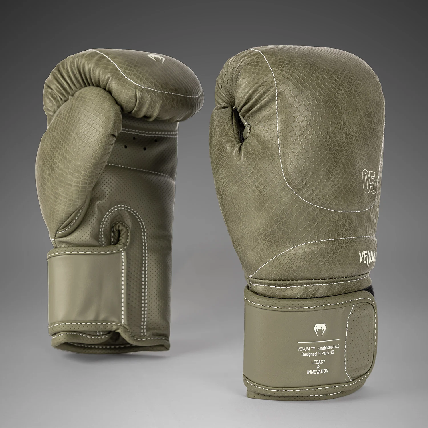 Venum Impact Evo Scales Boxing Gloves - Army Green - Image 2