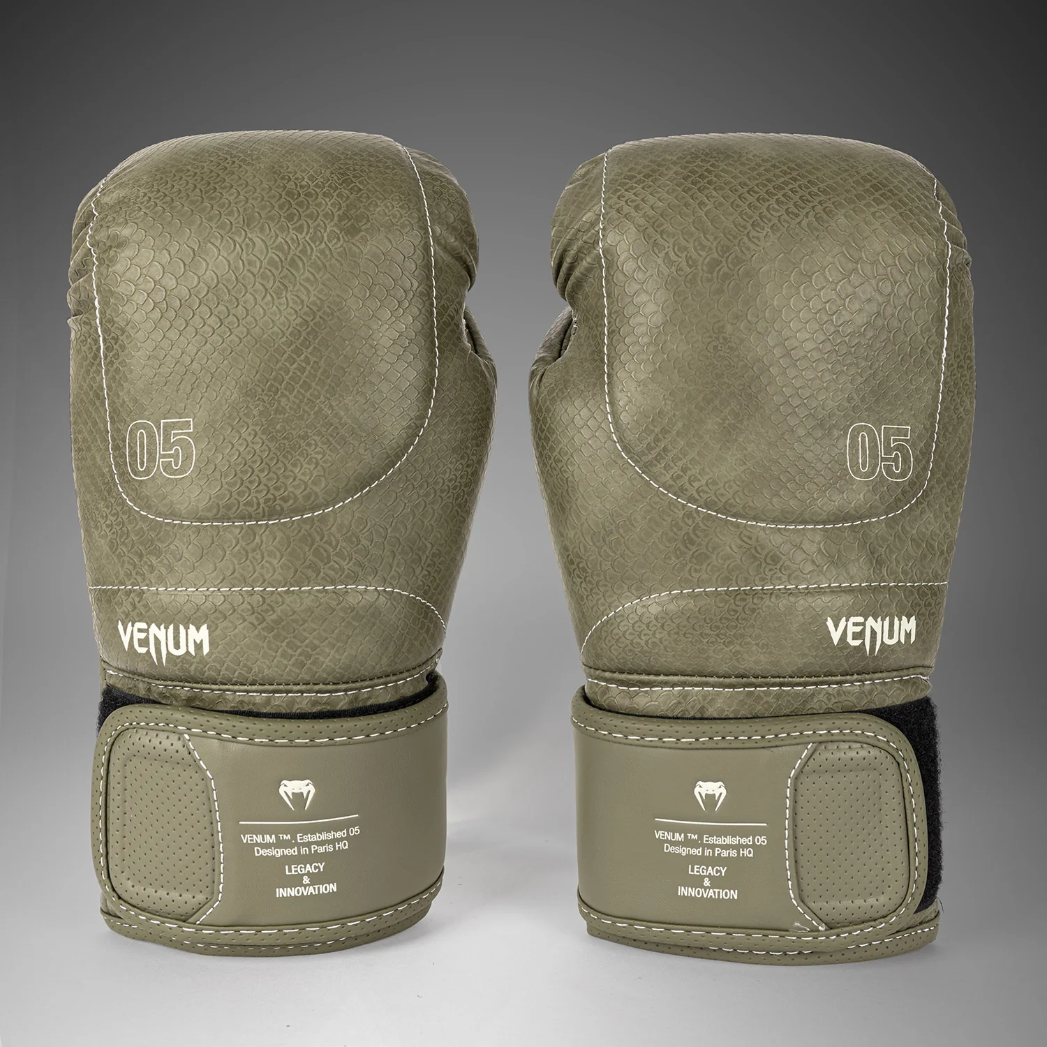 Venum Impact Evo Scales Boxing Gloves - Army Green - Image 3