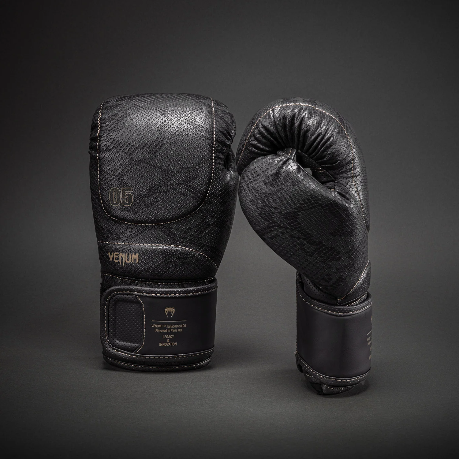 Venum Impact Evo Scales Boxing Gloves - Dark Grey
