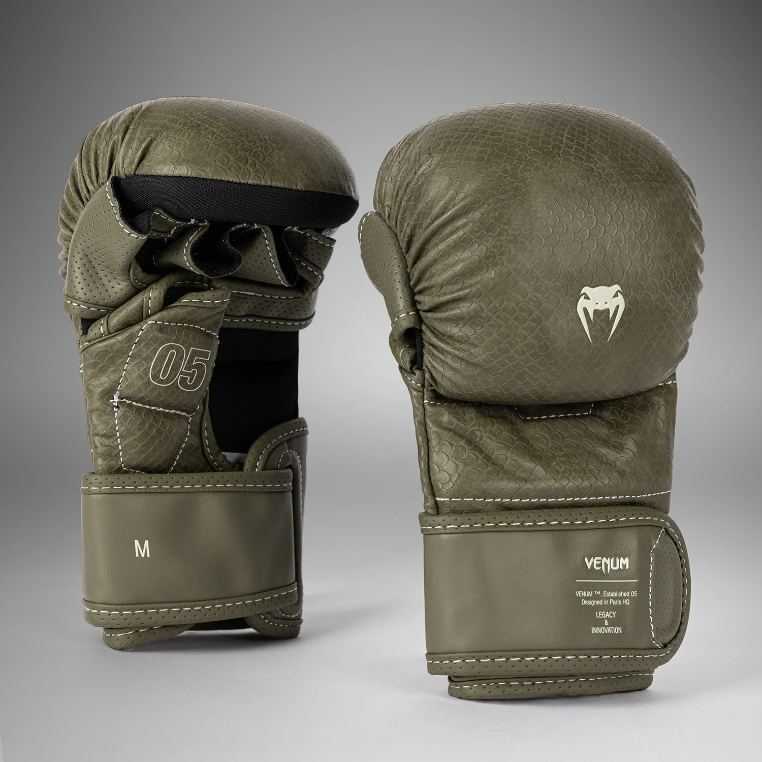 Venum Impact Evo Scales MMA Sparring Gloves - Army Green - Image 2