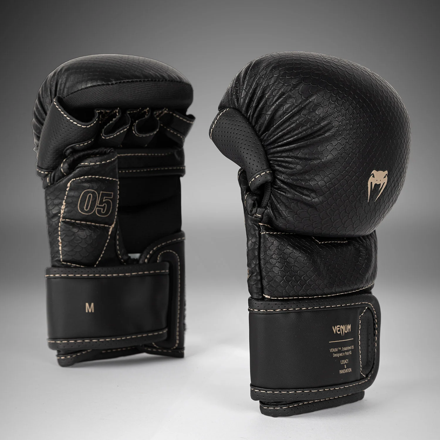 Venum Impact Evo Scales MMA Sparring Gloves - Black - Image 2