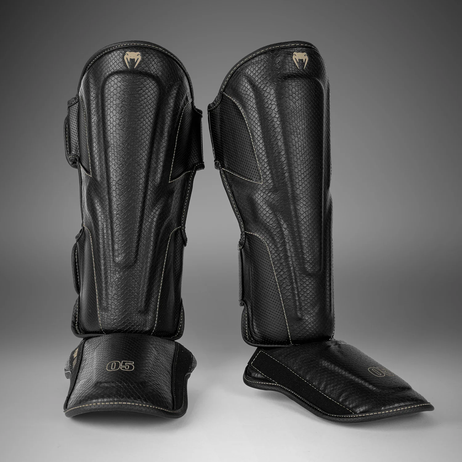 Venum Impact Evo Scales Shin Guards - Black - Image 2