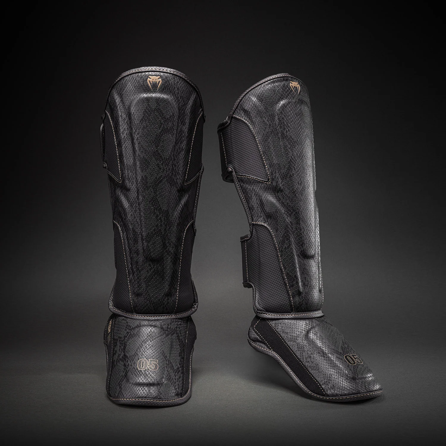 Venum Impact Evo Scales Shin Guards - Dark Grey - Image 2