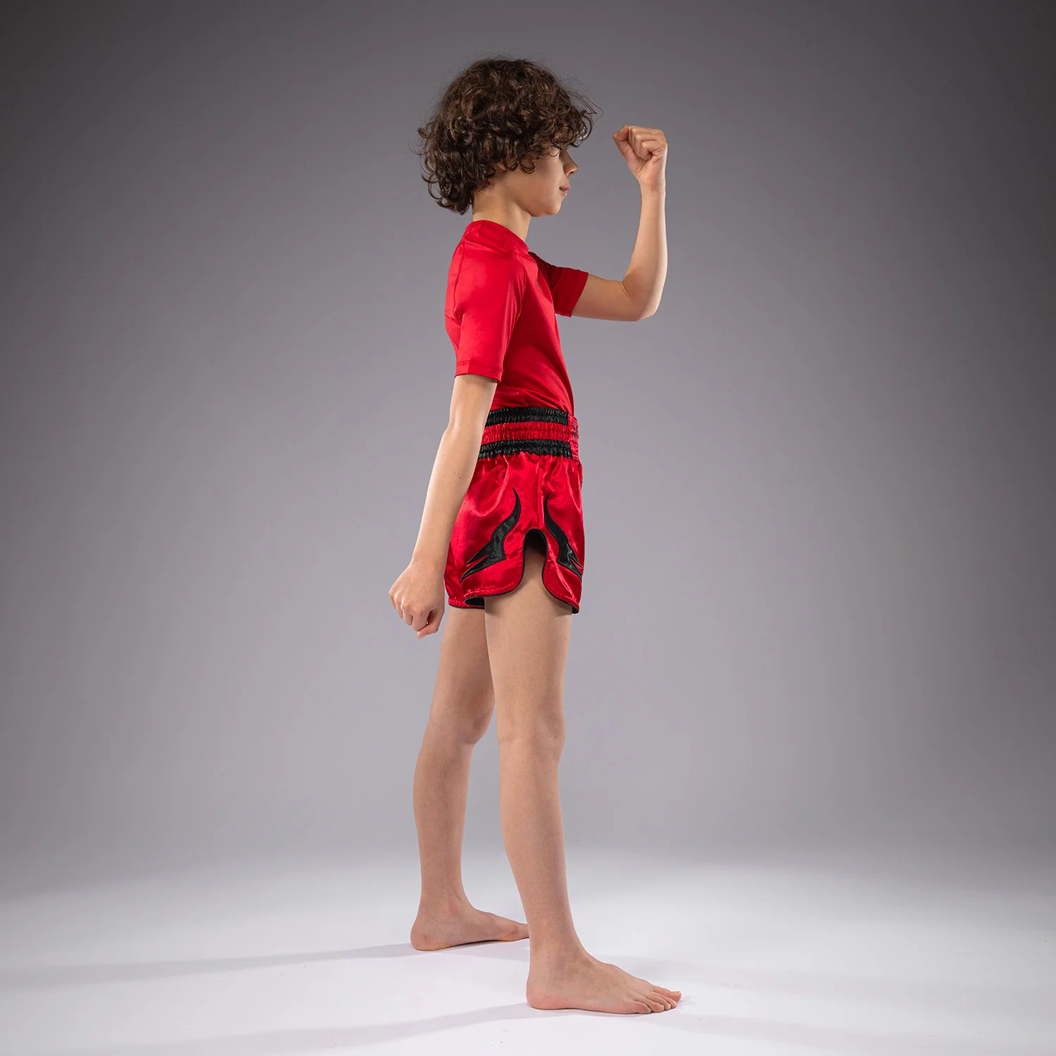 Venum Inferno Kids Thai Shorts - Cherry Red - Image 4