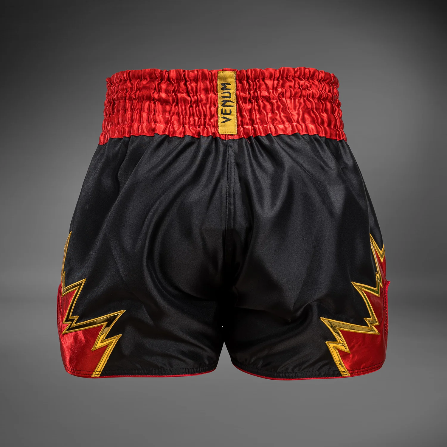 Venum Inferno Muay Thai Shorts - Black/Gold/Red - Image 3