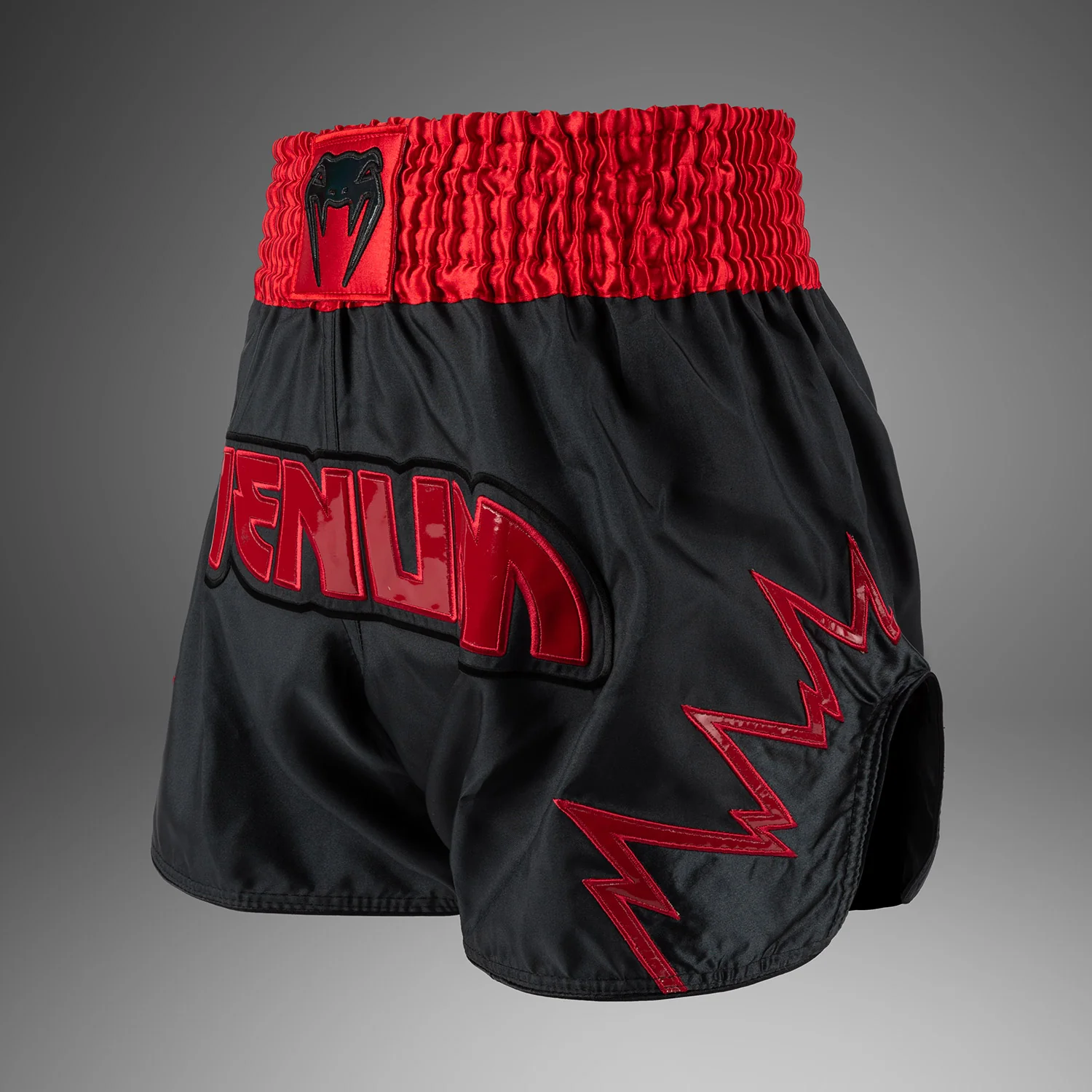 Venum Inferno Muay Thai Shorts - Charcoal Grey/Red - Image 4