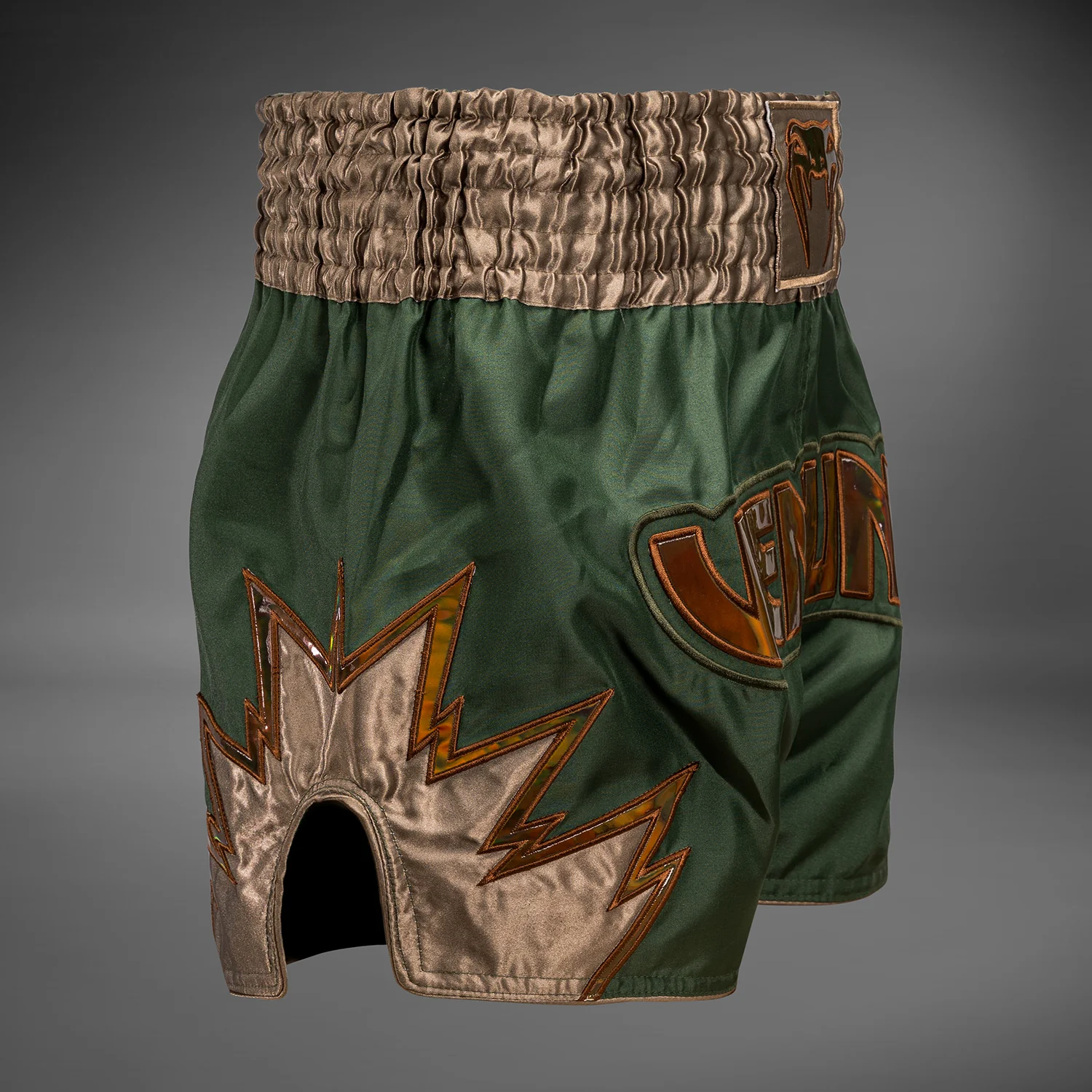 Venum Inferno Muay Thai Shorts - Khaki/Bronze - Image 4