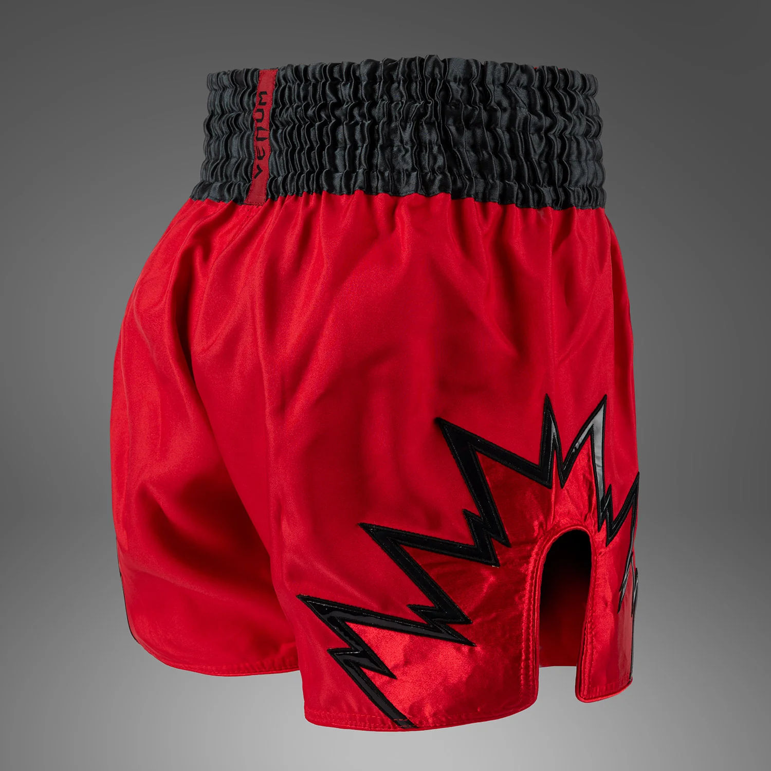 Venum Inferno Muay Thai Shorts - Red/Charcol Grey/Black - Image 2