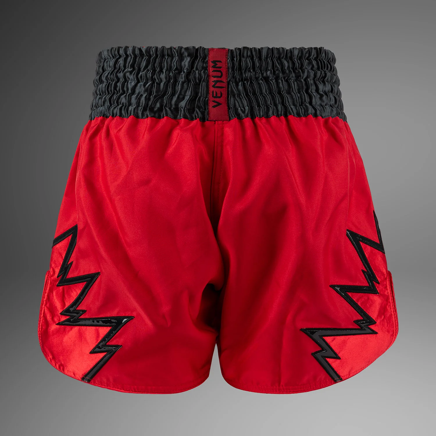 Venum Inferno Muay Thai Shorts - Red/Charcol Grey/Black - Image 3