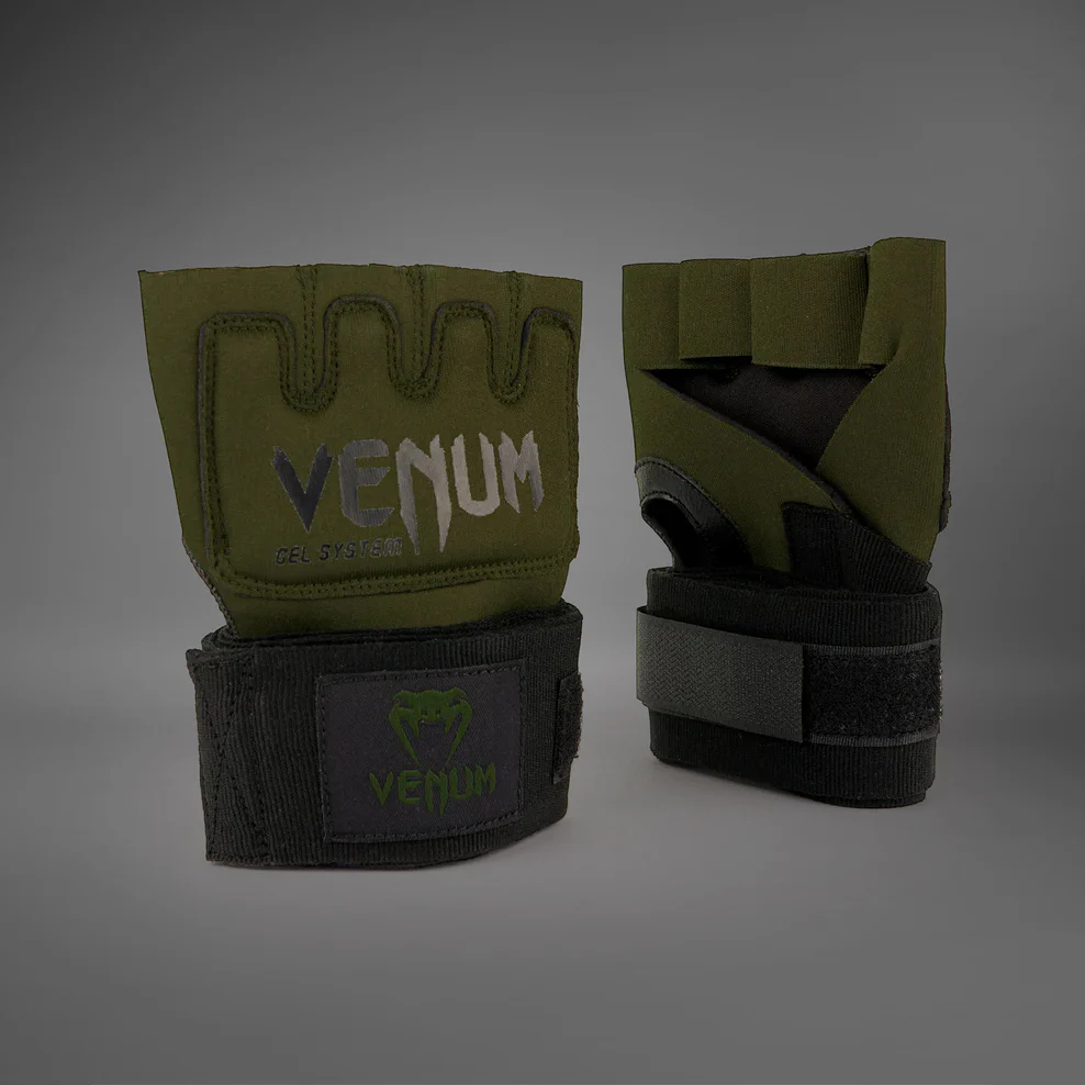 Venum Kontact Gel Glove Wraps - Khaki/Black - Image 2