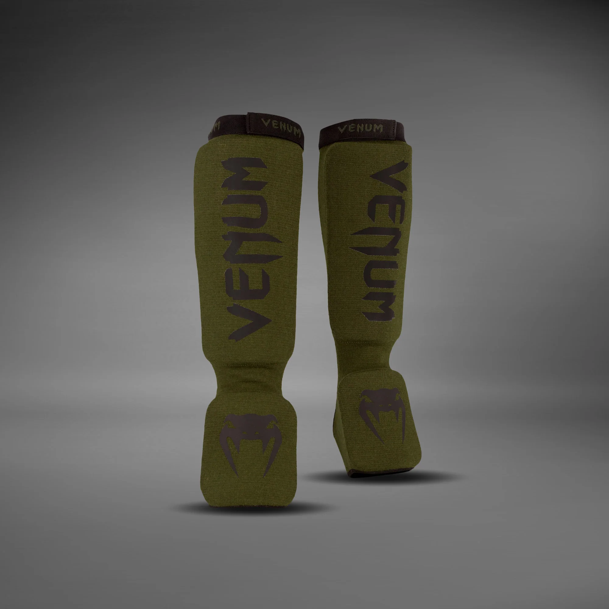 Venum Kontact Shin Guards - Khaki/Black