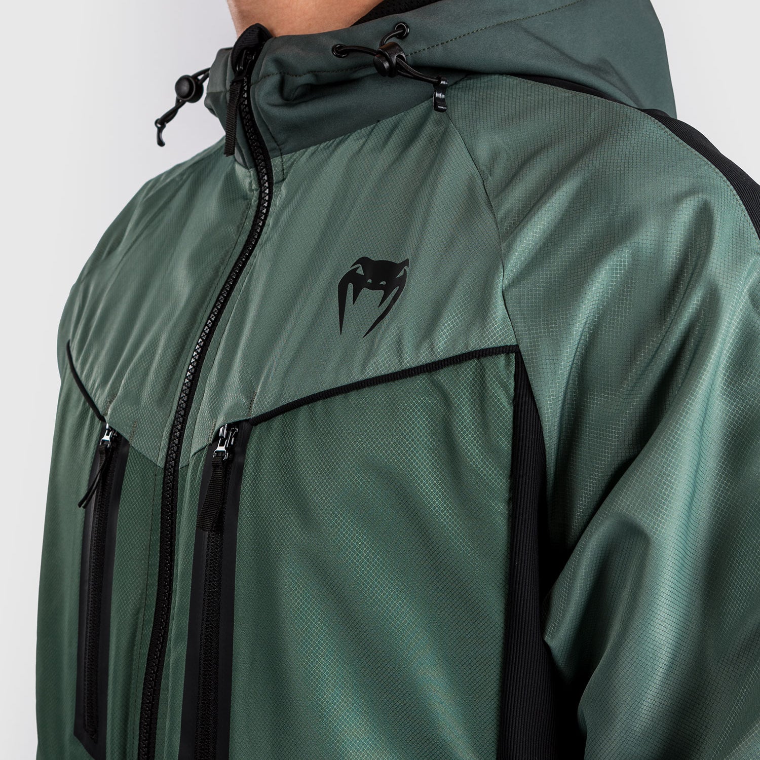 Venum Laser 3.0 Track Jacket - Black/Khaki - Image 6