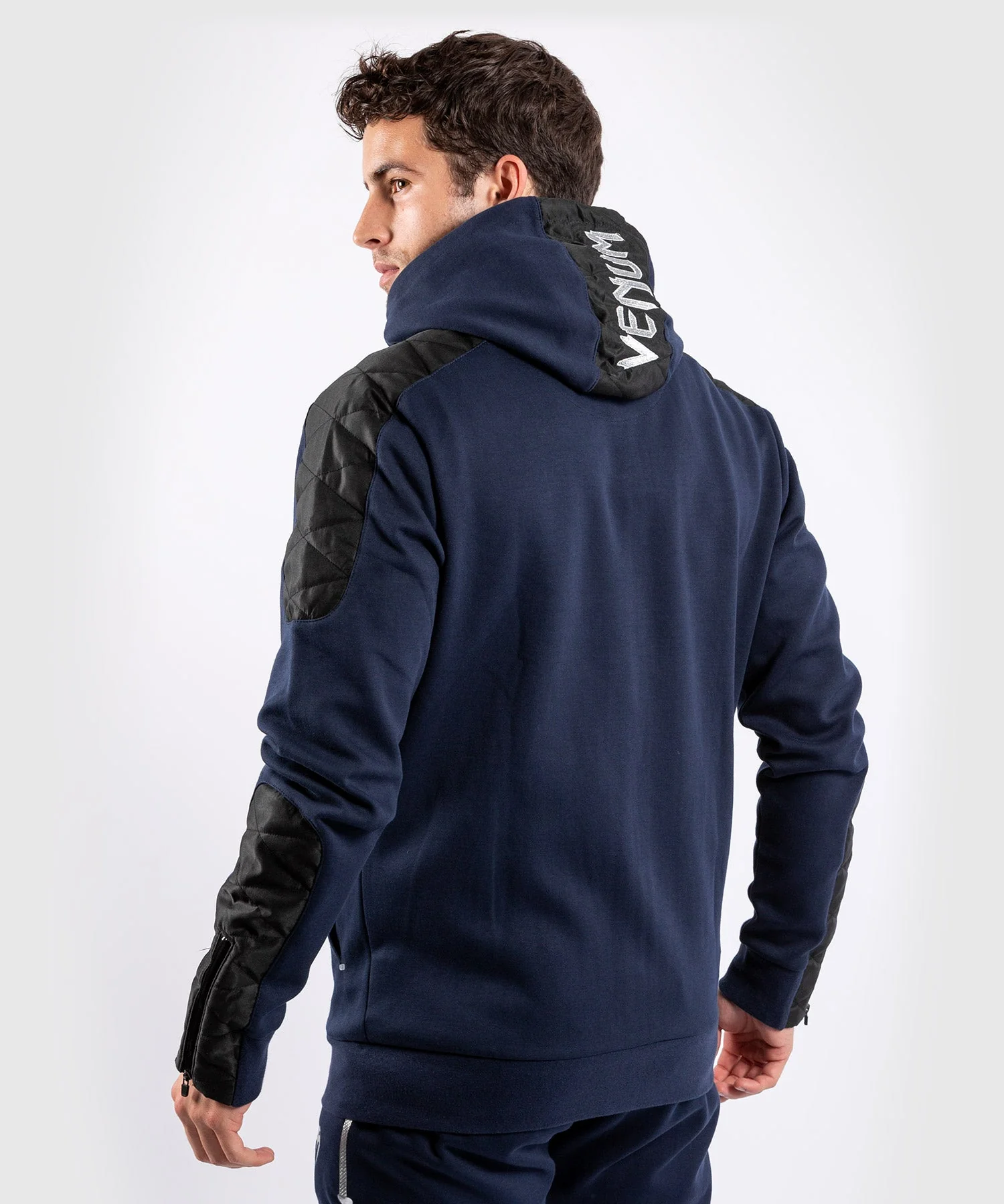 Venum Laser Evo Hoodie - Navy/Silver - Image 2