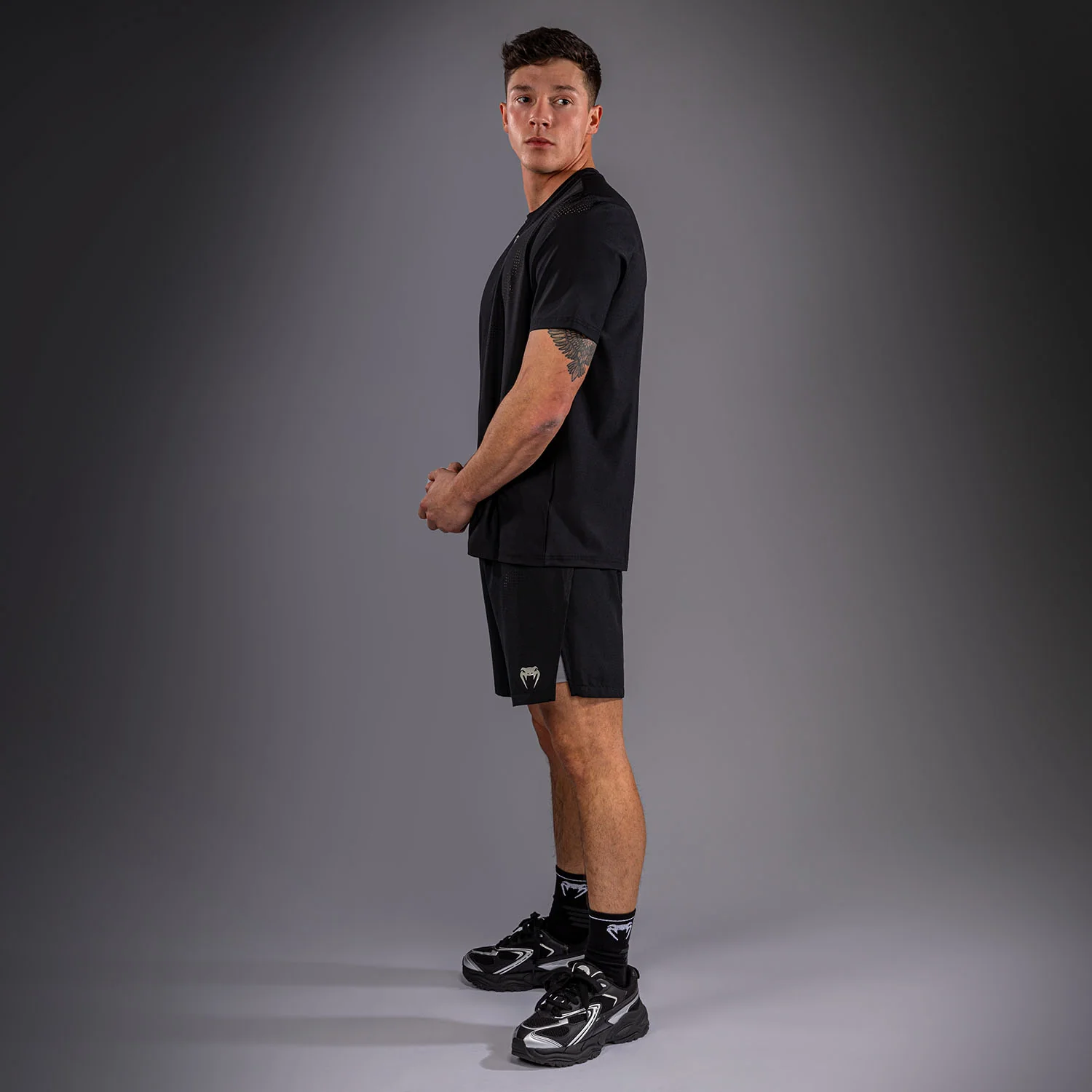 Venum Lazer Dry Tech T-Shirt - Black/Grey - Image 6