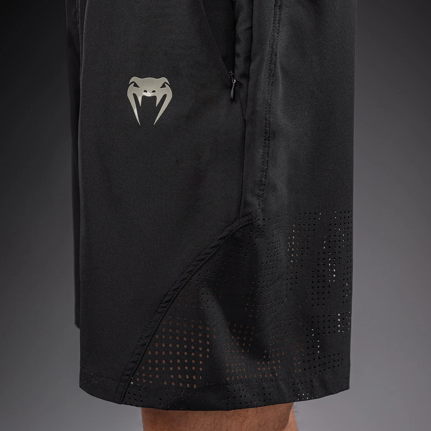 Venum Lazer Training Shorts - Black/Grey - Image 6