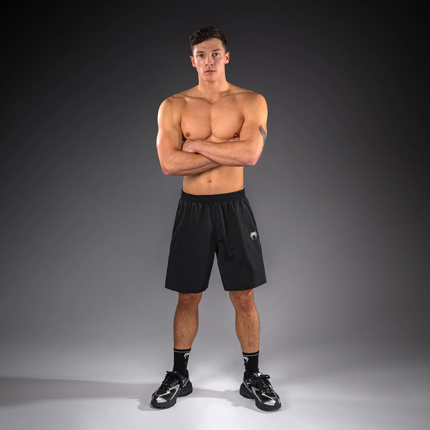 Venum Lazer Training Shorts - Black/Grey - Image 8