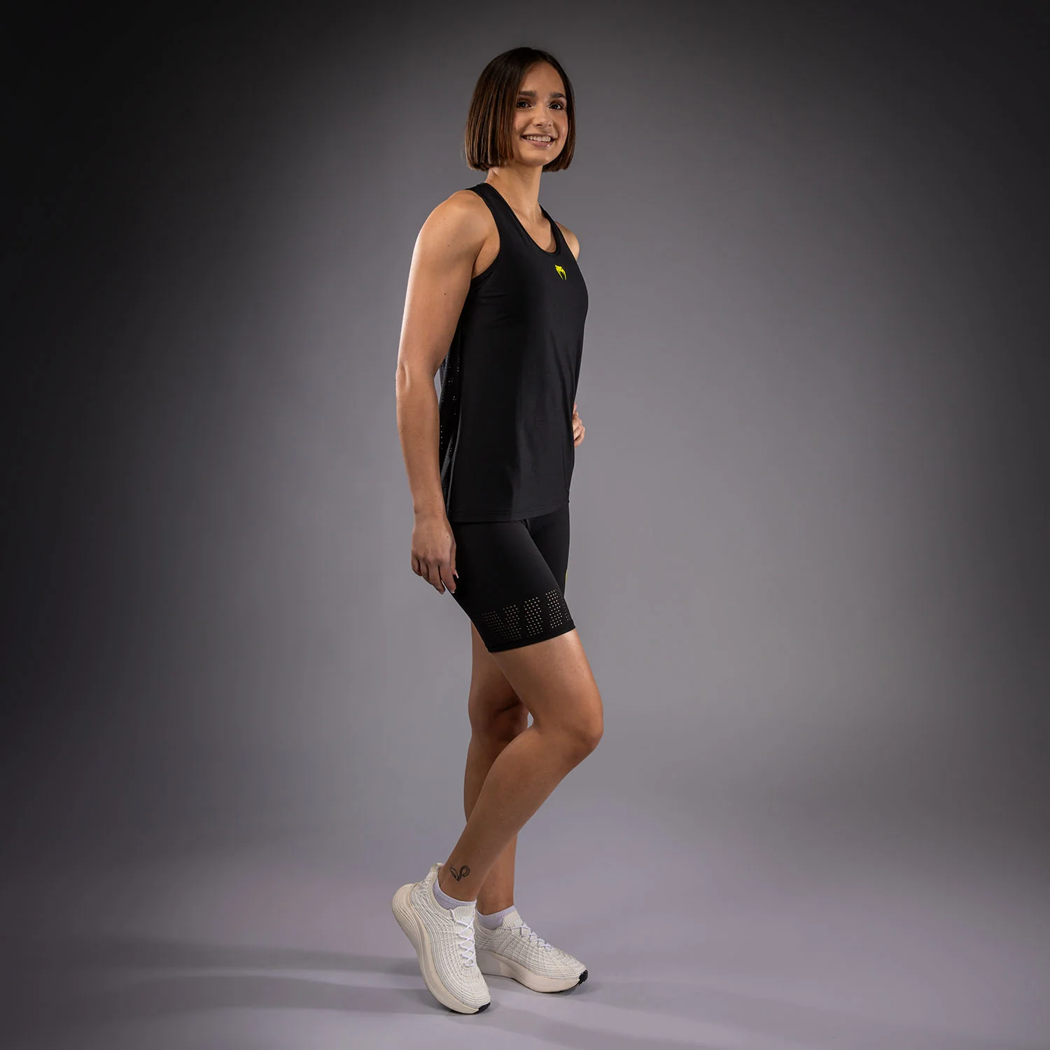 Venum Lazer Women's Dry Tech Tank Top - Black/Yellow - Image 6