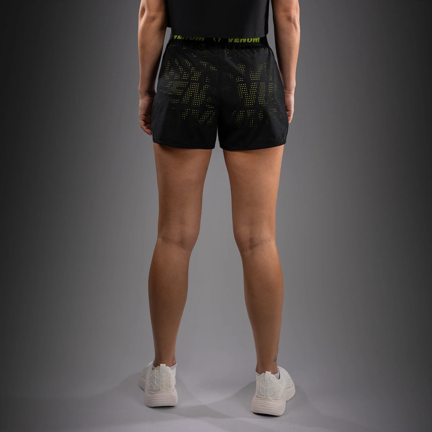 Venum Lazer Women's Training Shorts - Black/Yellow - Image 2