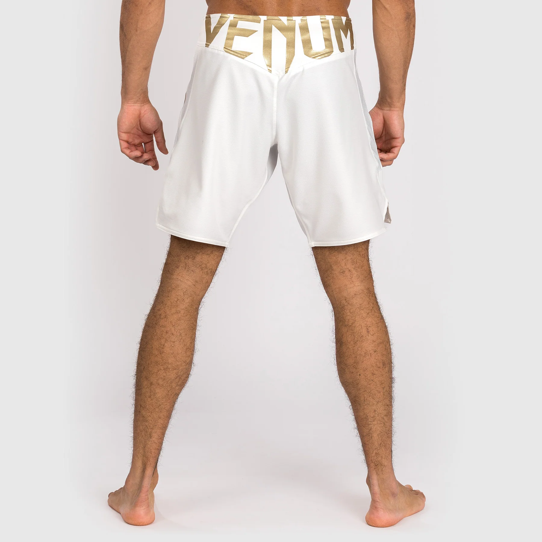 Venum Light 5.0 Fight Shorts - White/Gold - Image 2