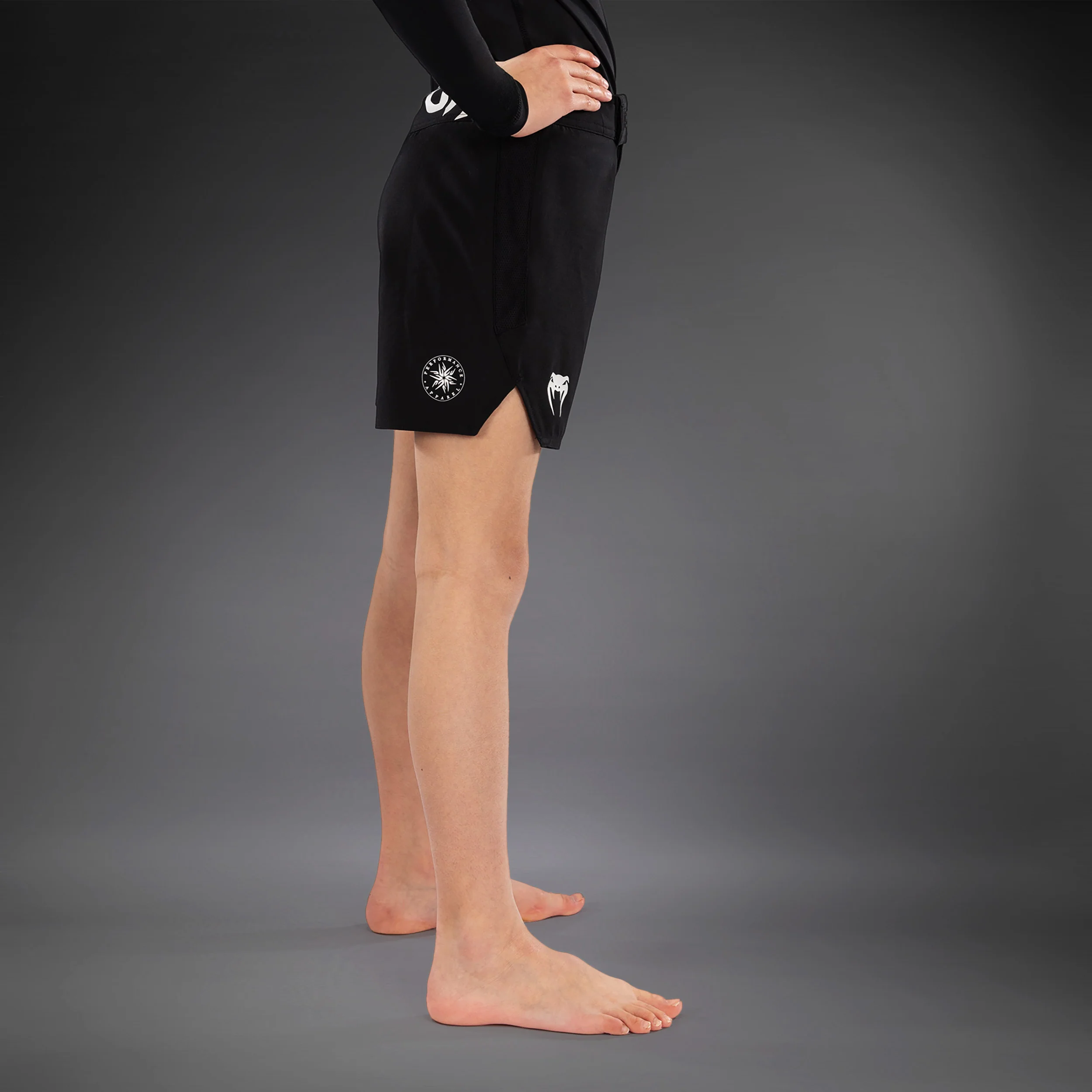 Venum Light Kids Fight Shorts - Black - Image 2