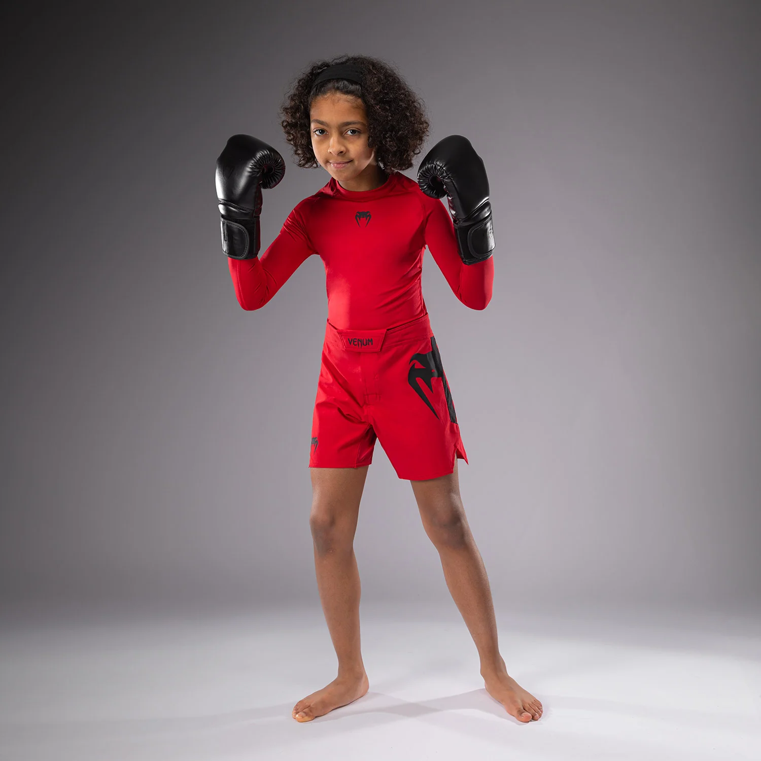 Venum Light Kids Fight Shorts - Cherry Red - Image 4